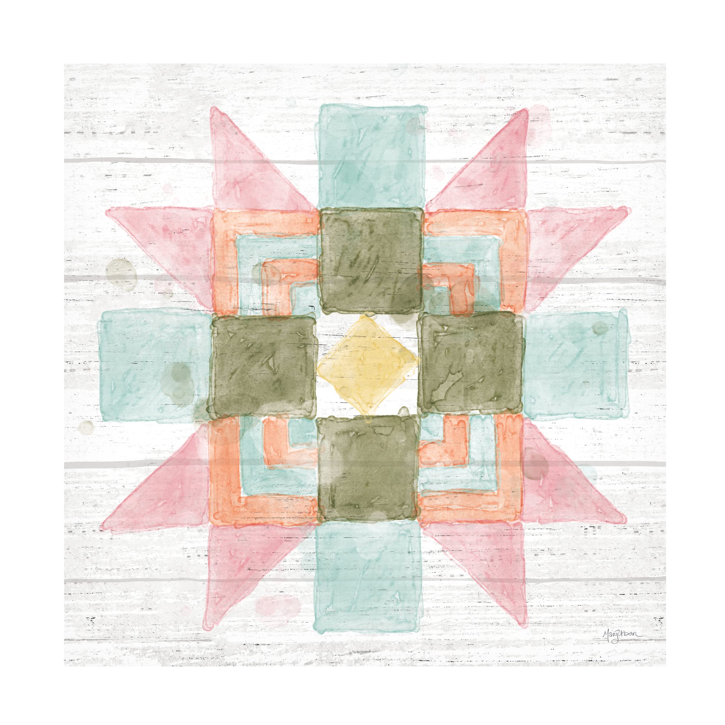 Farida Zaman 'Budding Beauty Pattern IIB' Floral Canvas Wall Art - Modern Home Decor for Living Room, Bedroom & Office