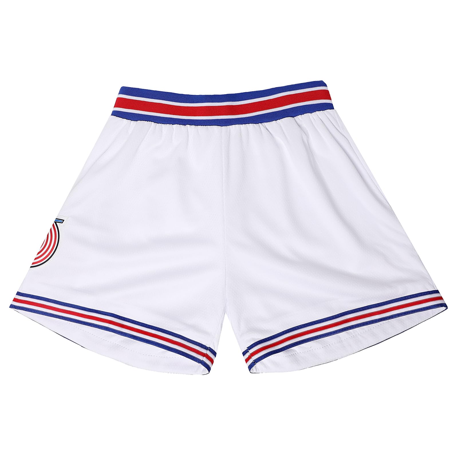 Women's Lola Basketball Shorts - Space Movie Inspired Costume Shorts for Sports Fans & Halloween Parties - White - Sizes XS to XXL - Perfect for Cosplay, Themed Events & Casual Wear