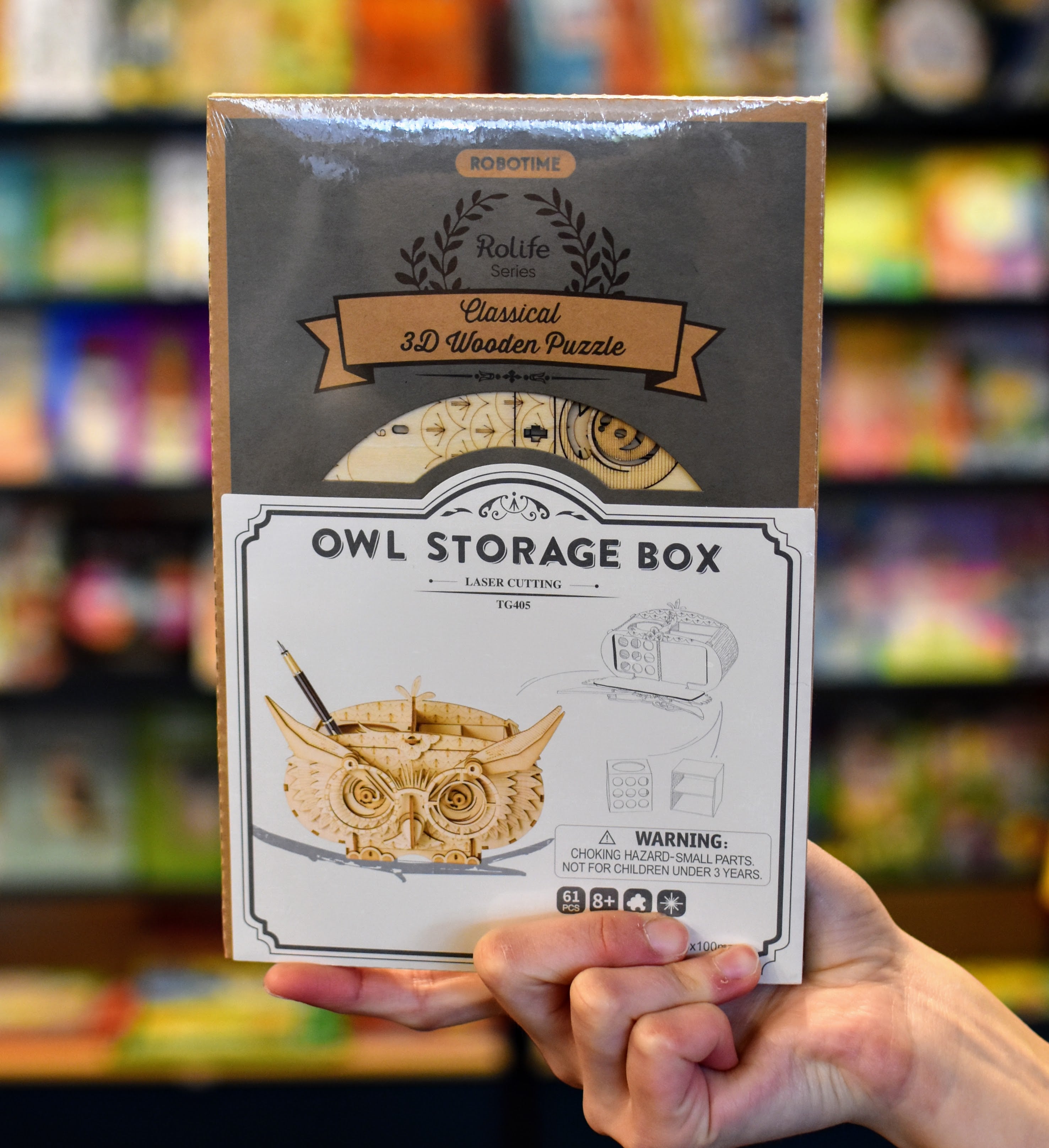 3D Laser Cut Wooden Owl Storage Box Construction Kit - DIY Wooden Puzzle Box for Home Decor & Gift Giving - Perfect for Jewelry, Keepsakes & Small Items Storage