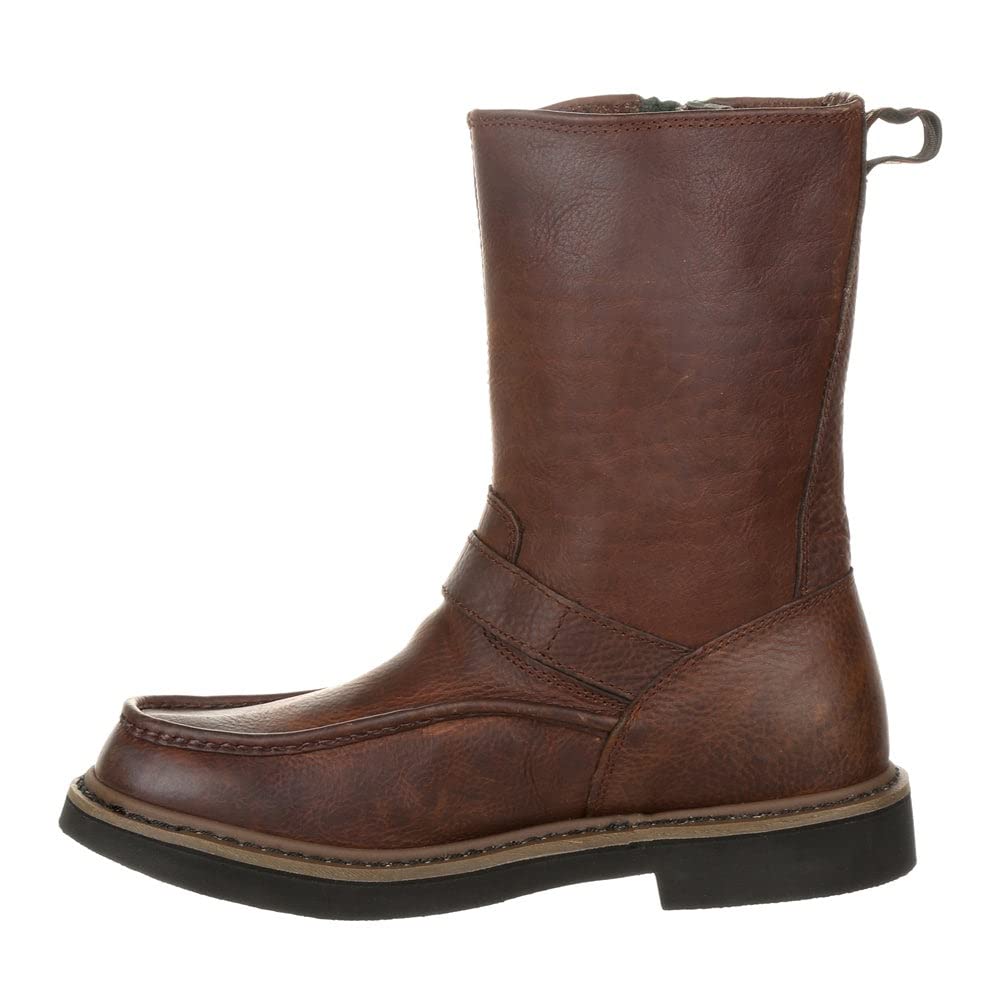 Georgia Boot Men's G4124 Wellington Work Boot - Waterproof, Steel Toe, Slip Resistant for Construction, Farming & Outdoor Work