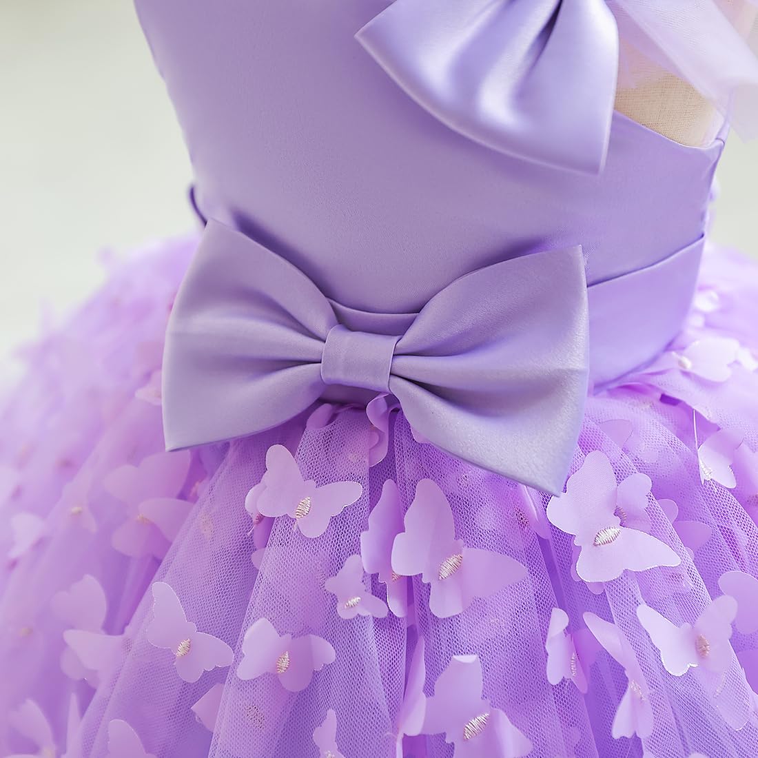 IBTOM CASTLE Toddler Butterfly Dress for Baby Girls - 3D Butterfly Tulle Birthday Party Dress, Princess Pageant Tutu Dress for Formal Occasions, Photoshoots & Special Events