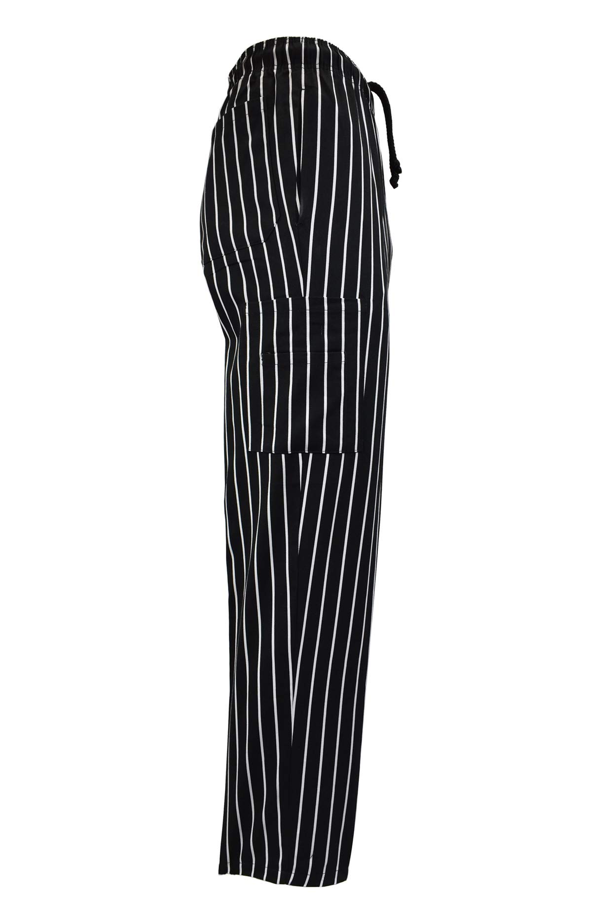Premium 100% Cotton Chalkstripe Chef Cargo Pants - Breathable & Durable Kitchen Uniform Pants for Professional Cooks - Multi-Pack Options Available - Ideal for Restaurant, Catering & Culinary School Use