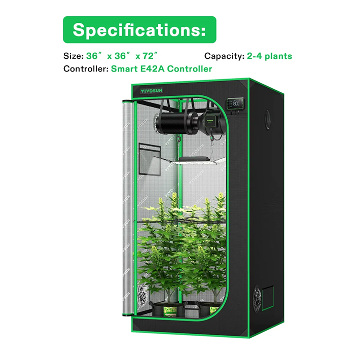 Vivosun 3x3 ft Smart Grow Tent Kit for Indoor Plants - Complete Hydroponic System with LED Grow Light, Ventilation & Timer - Perfect for Home Gardening, Herbs, Vegetables & Flowers