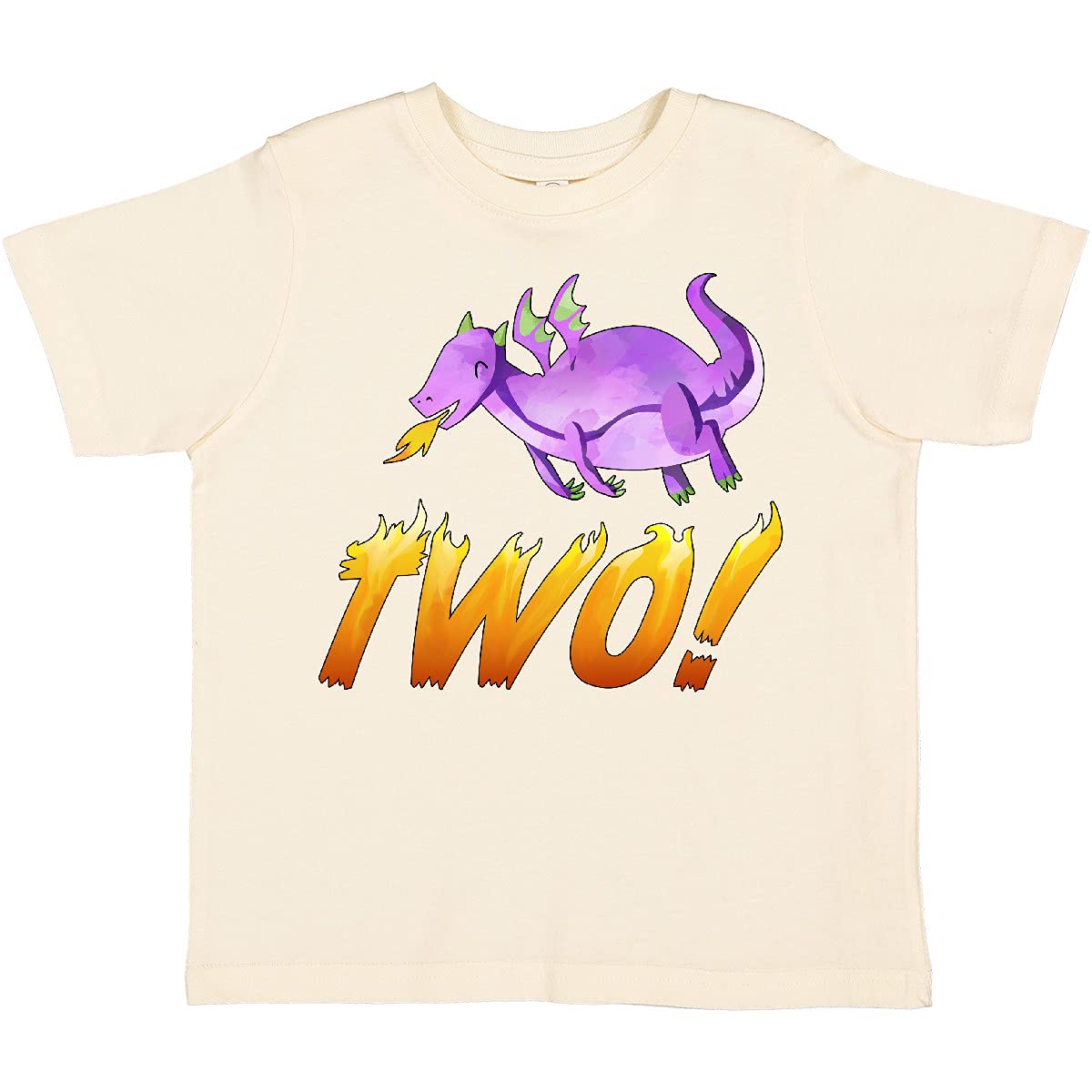 Purple Dragon Toddler T-Shirt - Fire Breathing Birthday Graphic Tee for Boys & Girls - Fun 2nd Birthday Party Outfit