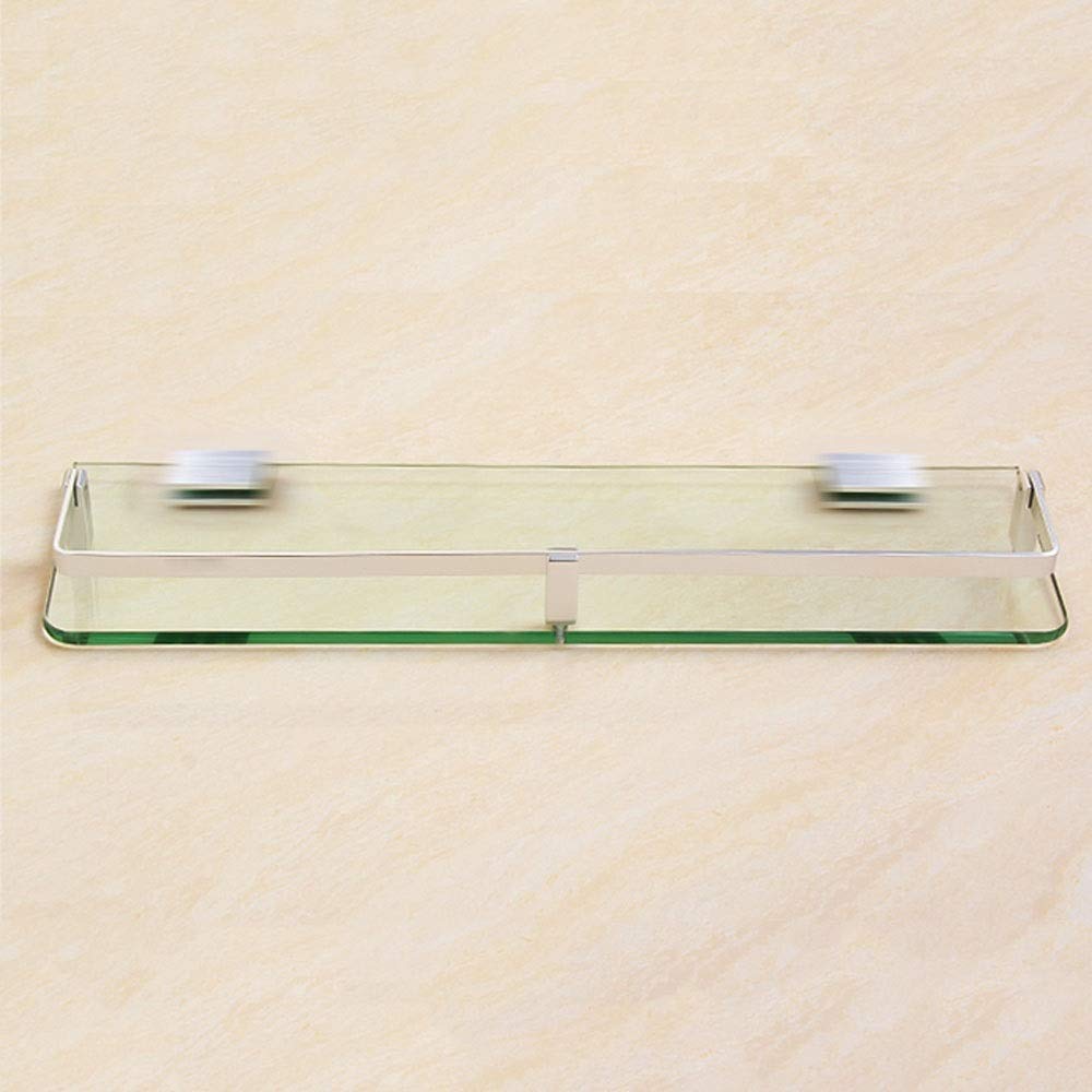 2-Tier Glass Bathroom Shelf - Wall Mount Storage for Shower & Bath Corner
