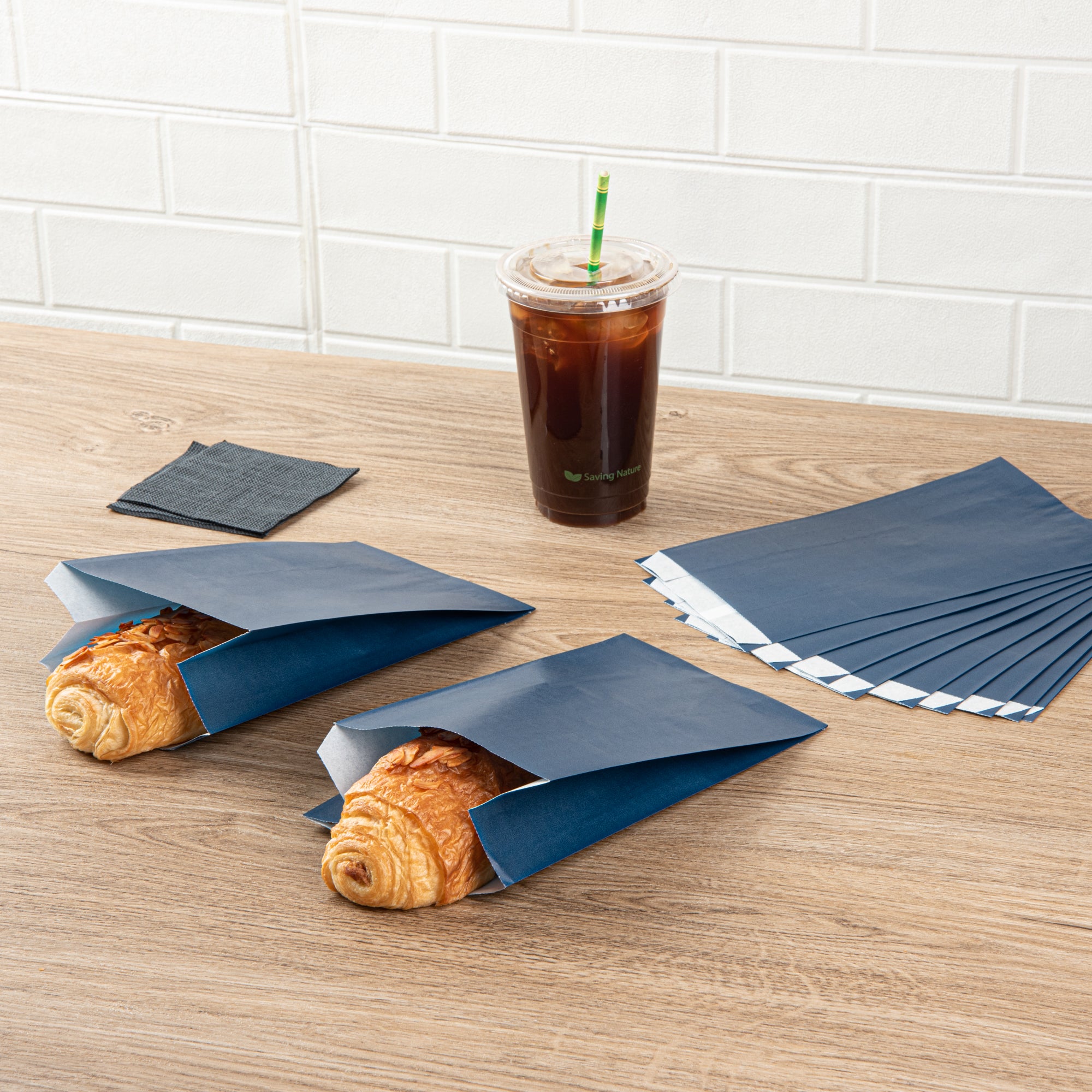 Premium Midnight Blue French Fry & Snack Bags - 5