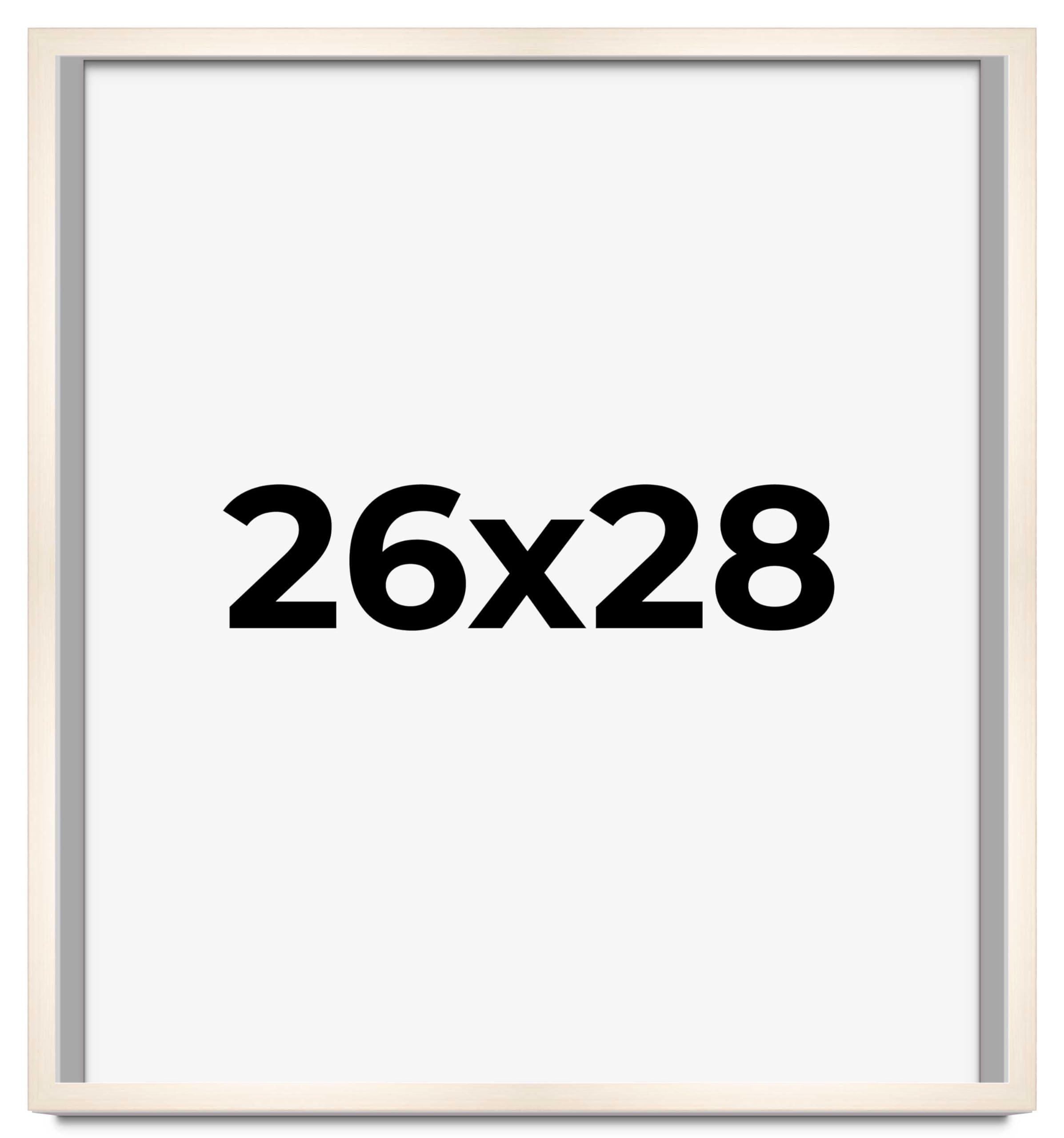 CountryArtHouse 26x28 Inch Whitewashed Solid Wood Picture Frame - 0.8125