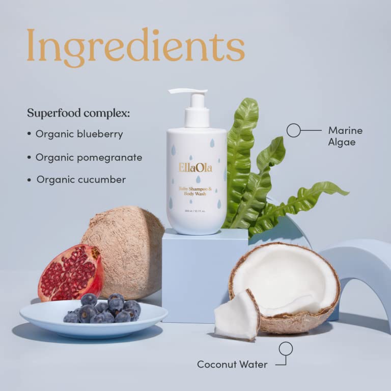 Organic Baby Bathtime Set - Superfood Baby Shampoo & Body Wash with Soothing Bath Soak | Gentle Natural Cleansing for Newborns & Toddlers | Perfect for Sensitive Skin & Bedtime Routine