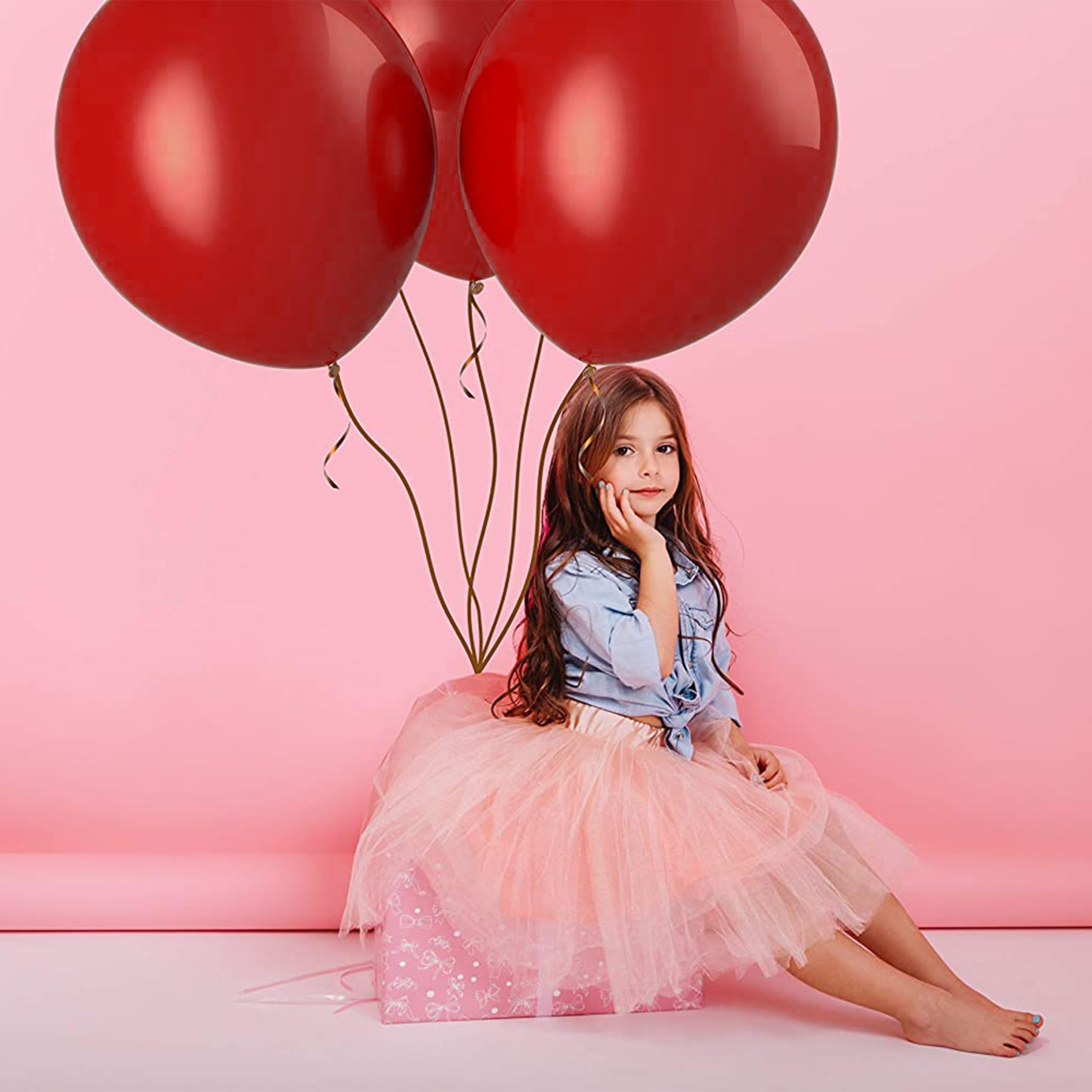 Prextex 30 Pack 18 Inch Red Jumbo Latex Balloons for Helium - Extra Large Round Party Balloons for Wedding, Birthday, Baby Shower, Photo Shoot & Event Decorations - Perfect for Indoor/Outdoor Celebrations & Balloon Arches