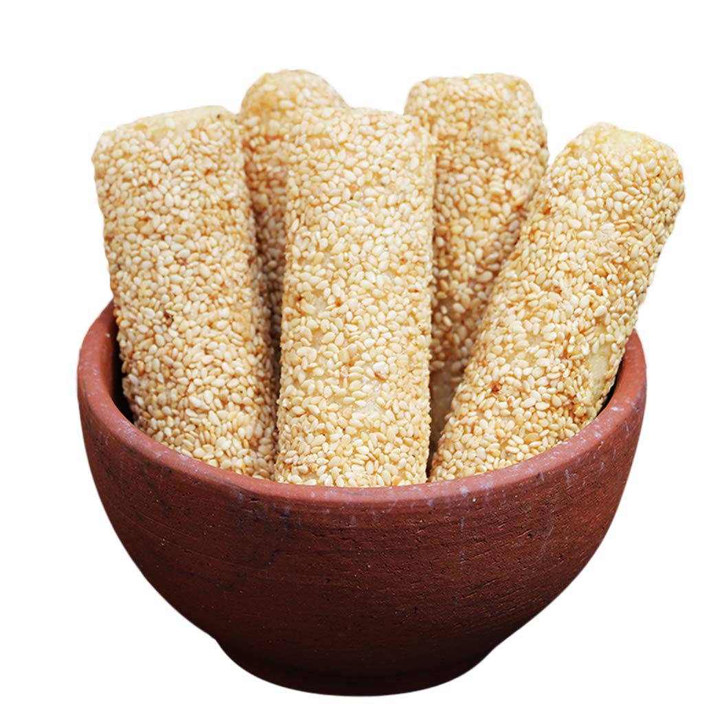 HelenOu666 Traditional Chinese Snacks - Crunchy Maltose Sesame Sticks with Peanut Flavor (500g/17.6oz) | Authentic Asian Treat for Tea Time, Office Snacking & Gift Giving
