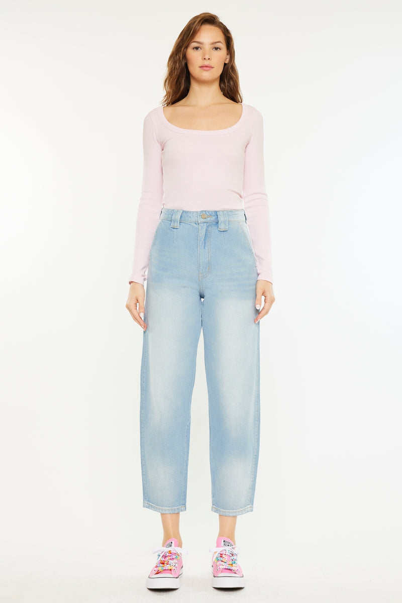 Neeko Ultra High Rise Balloon Fit Jeans for Women - Stretchy Denim Pants with Comfortable Waistband | Perfect for Casual Outfits, Streetwear & Everyday Wear