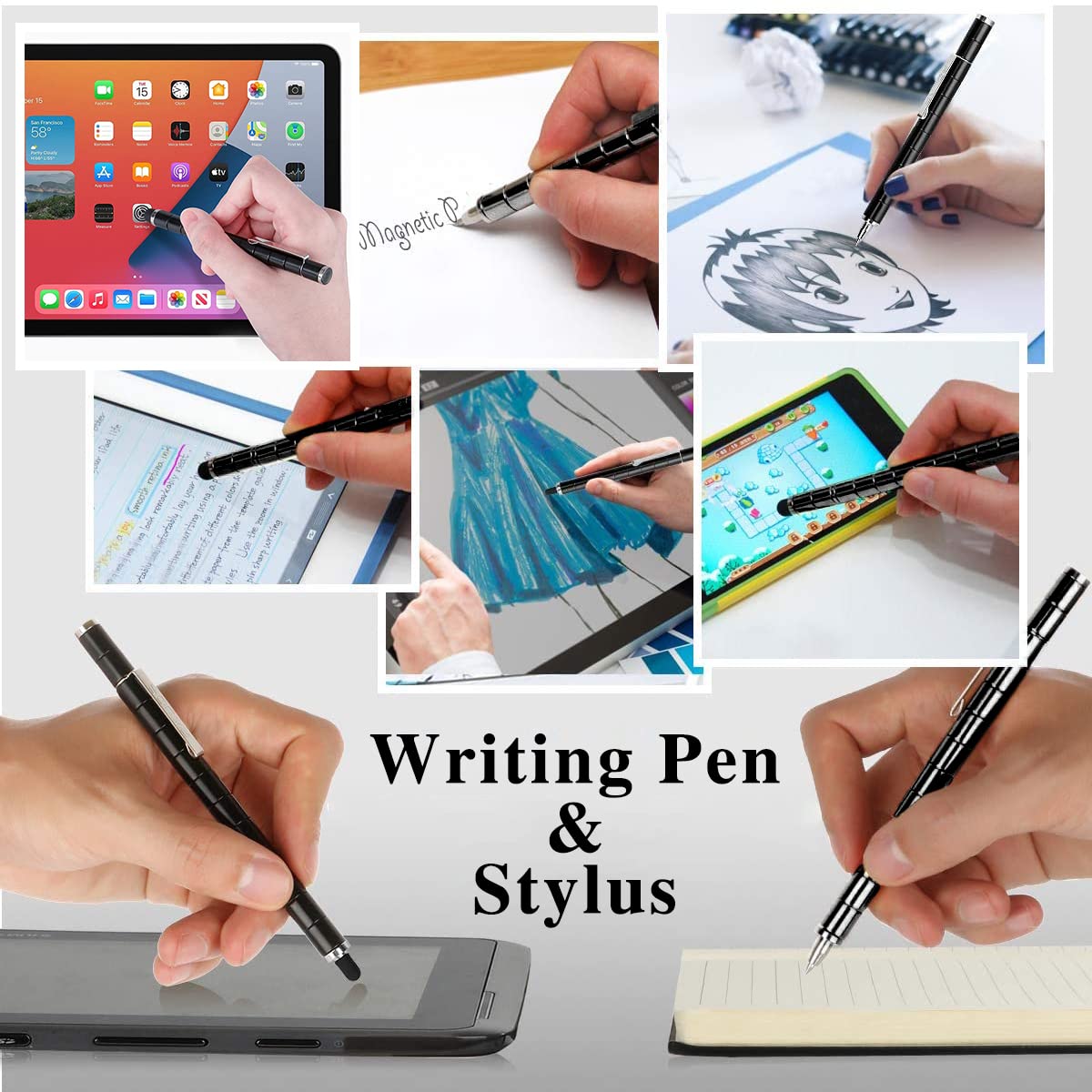 Magnetic Fidget Pen - Deformable Magnet Writing Toy with Stress Relief Function, Multifunctional Crushmetric Switch Strato Pen for Office, School & Anxiety Relief - Perfect Gift for Friends & Adults (Black)