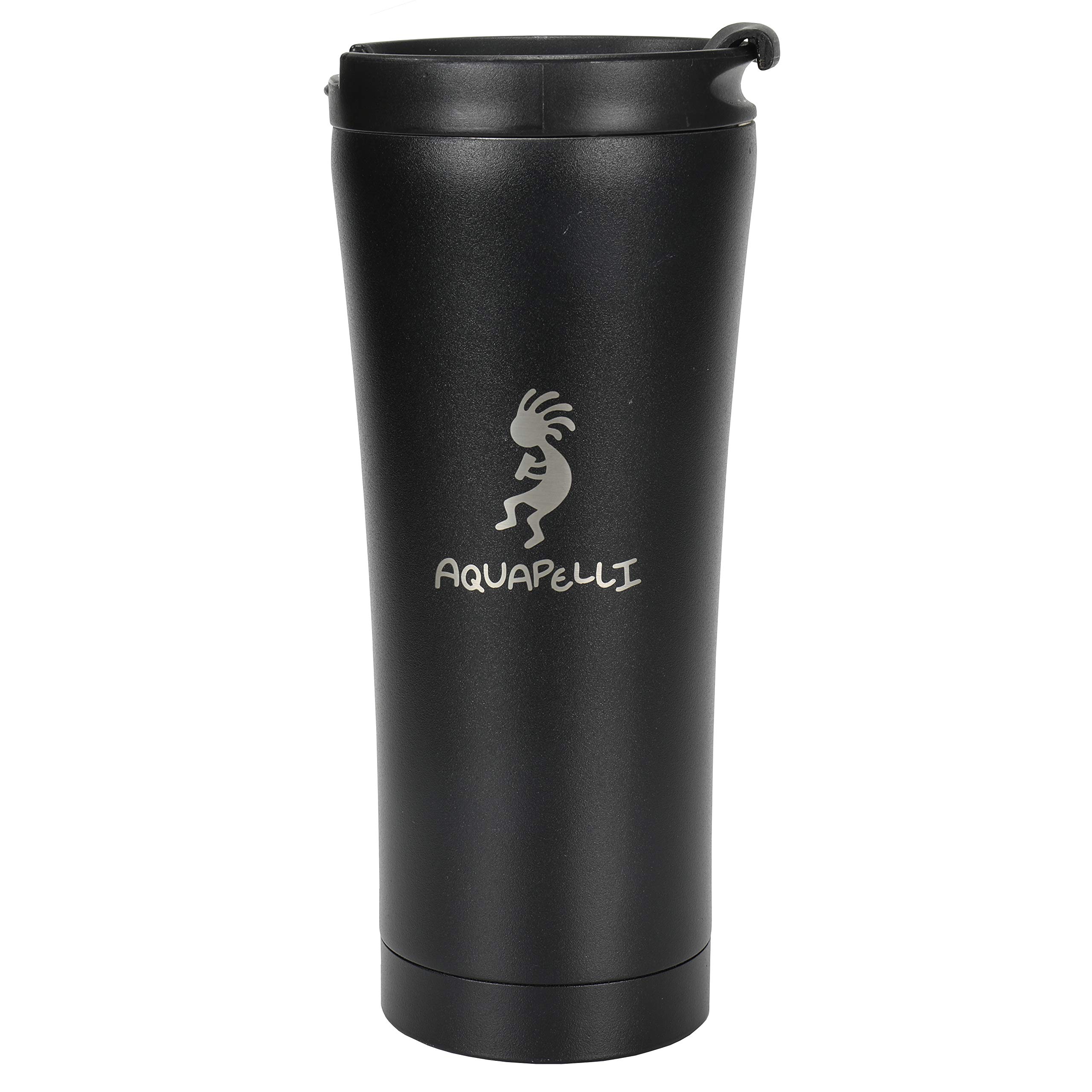 Vacuum Insulated Travel Coffee Mug 16oz - Stainless Steel Thermos with Leak-Proof Lid, Keeps Hot/Cold for Hours - Perfect for Commuting, Hiking & Office Use (Midnight Black)