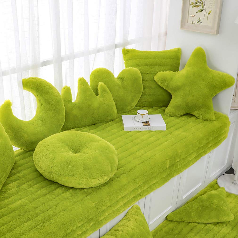 BERTERI Shaggy Plush Bay Window Cushion - Non-Slip Floor Carpet & Tatami Mat for Bedroom, Living Room Decor - Soft Cozy Seat Pad for Girls, Kids, Teens - Perfect for Reading Nook, Nursery, Dorm Room & Window Seat Comfort