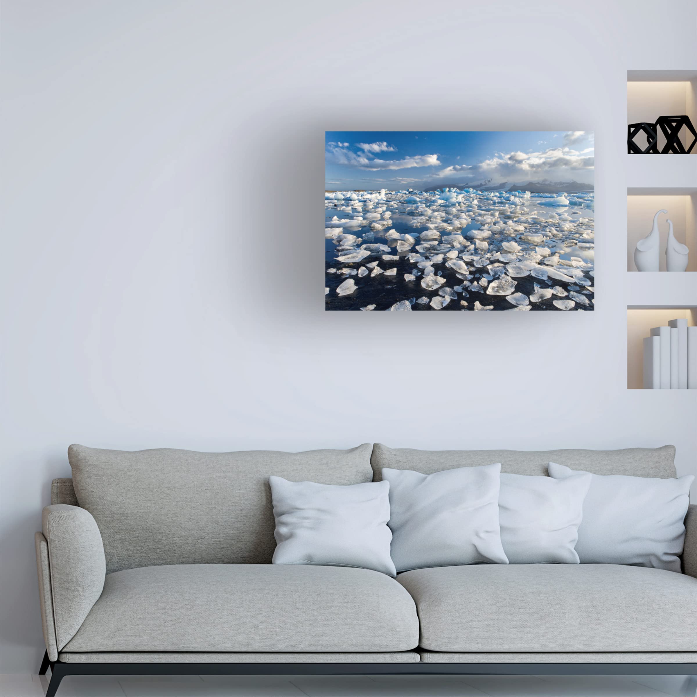 Trademark Fine Art 'Diamonds Sea' Canvas Wall Art by Joan Gil Raga - Stunning Ocean Wave Painting for Living Room, Bedroom & Office Decor