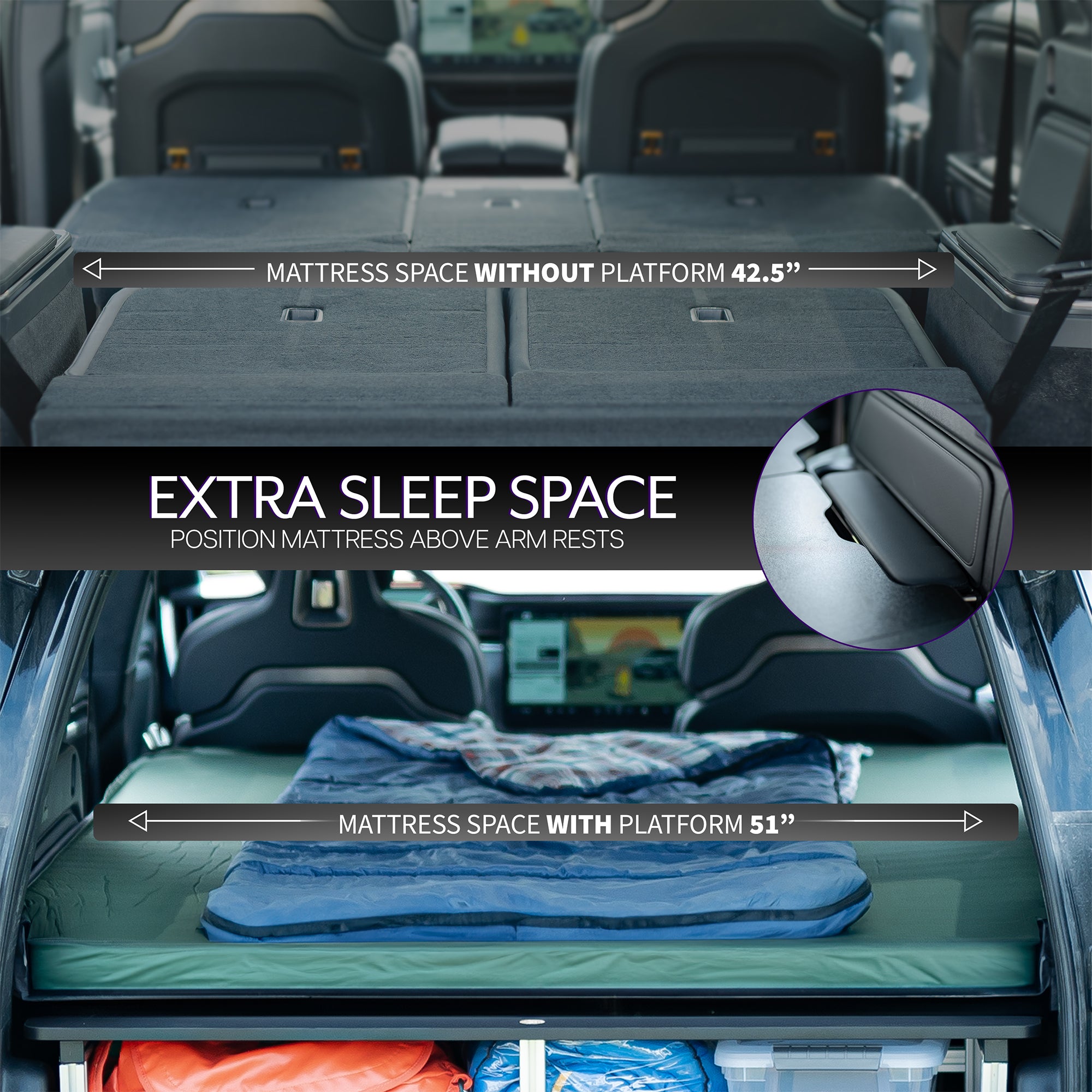 VIVO Rivian R1S Sleeping Platform & Storage System - Durable Car Camping Gear for Outdoor Adventures