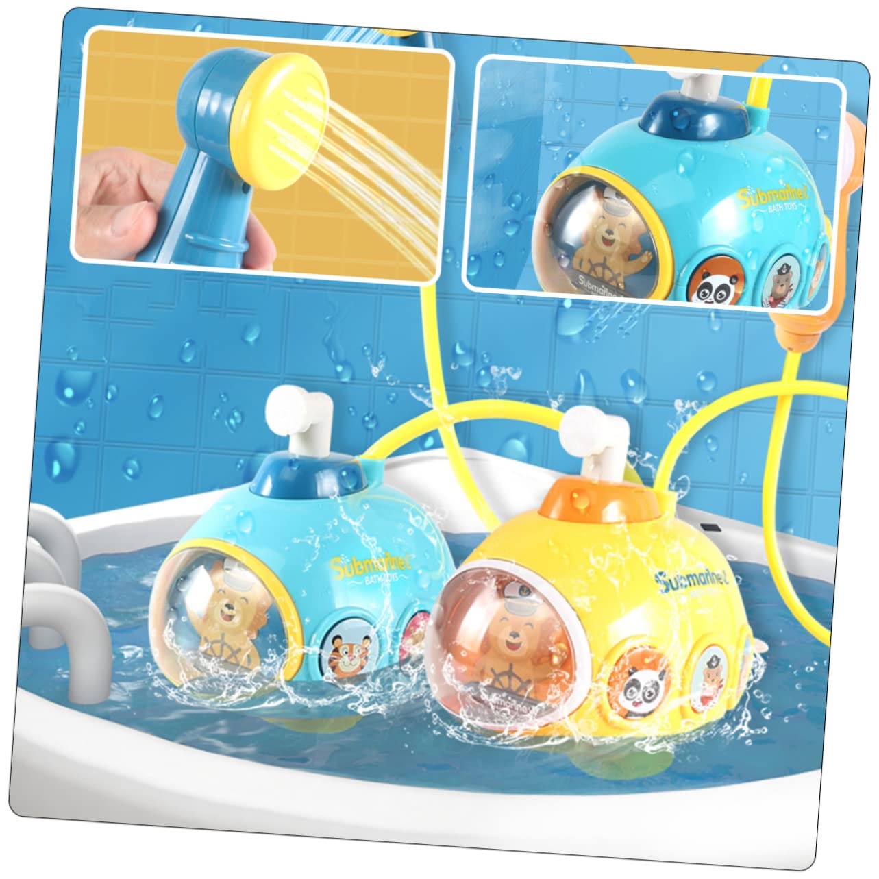 UPKOCH 4-Piece Electric Water Spray Bath Toy Set for Kids - Fun Blue Plastic Shower Toys for Toddlers & Infants - Perfect for Bathtime Play and Sensory Development