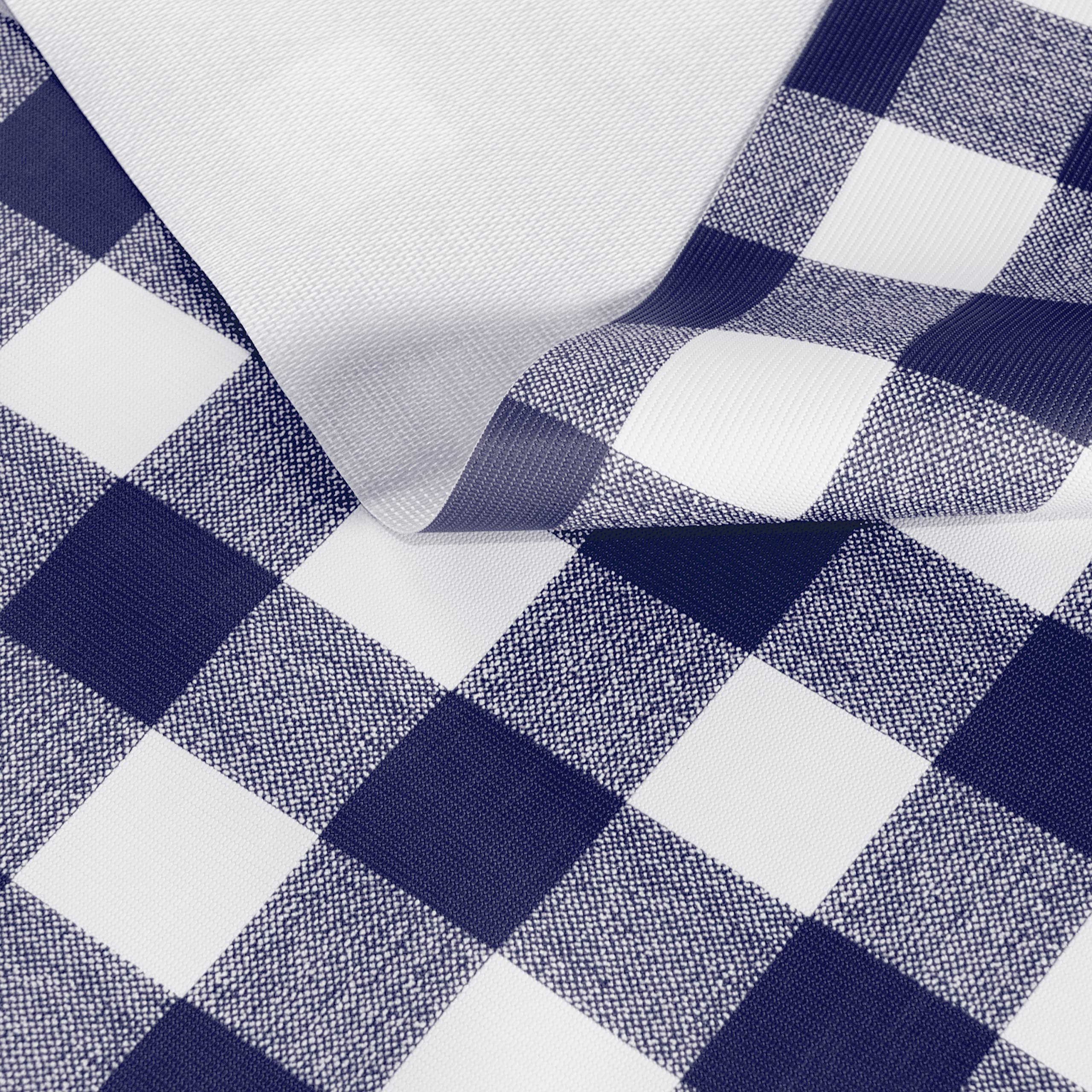Sancua Checkered Vinyl Rectangle Tablecloth 52x70 Inch - 100% Waterproof Oil Proof Spill Proof PVC Table Cover for Dining, Buffet & Camping - Easy Wipe Clean Blue White Check Tablecloth for Indoor/Outdoor Use - Perfect for Parties, Picnics & Daily Dining