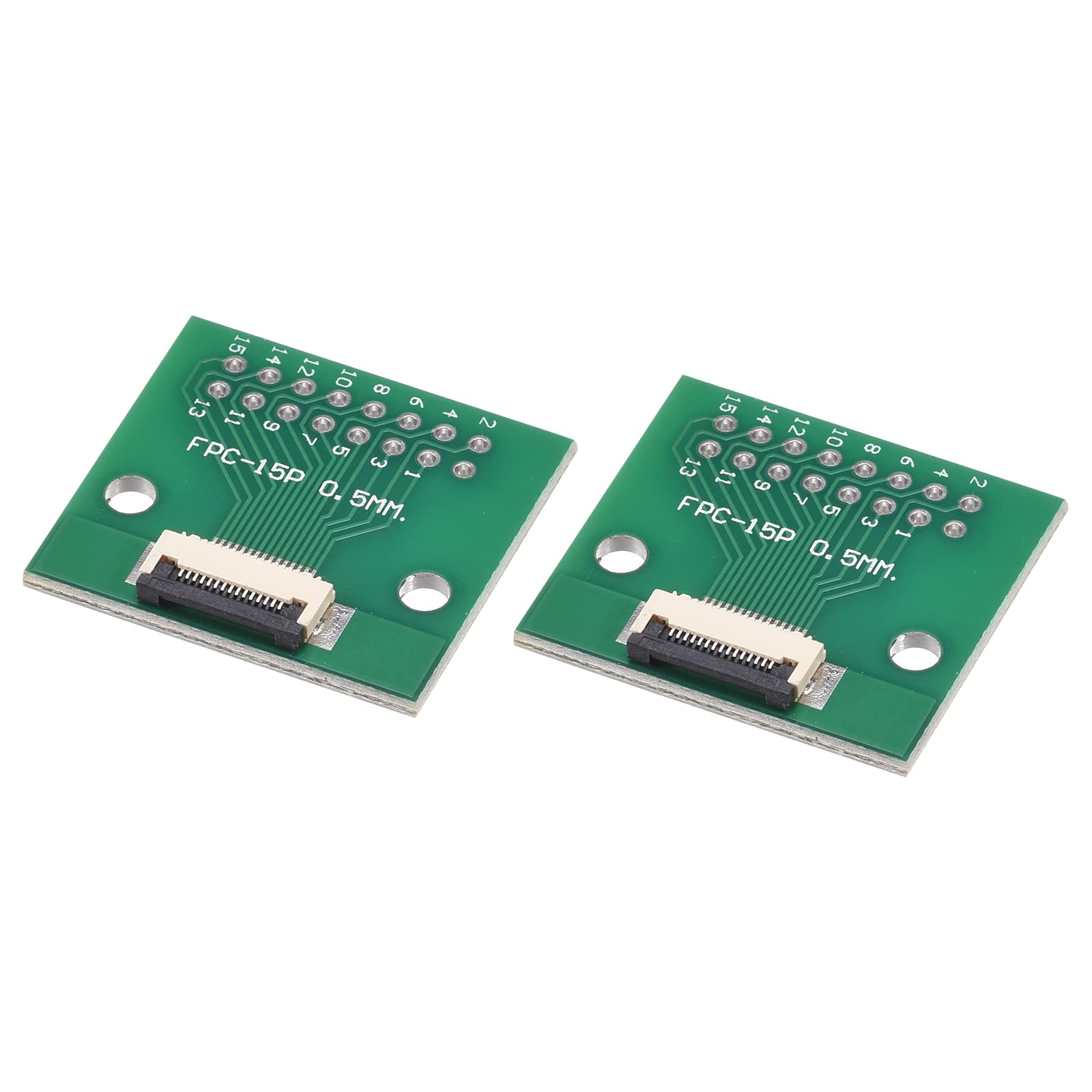 MECCANIXITY FPC FFC PCB Converter Board 15P 0.5mm to DIP 2.54mm Adapter - 0.5mm Socket Side & 1.0mm Back - Compatible with LCD, 3D Printer, Camera, DVD, TV, Laptop, Audio Devices (Pack of 2) - Perfect for DIY Electronics & Circuit Board Projects