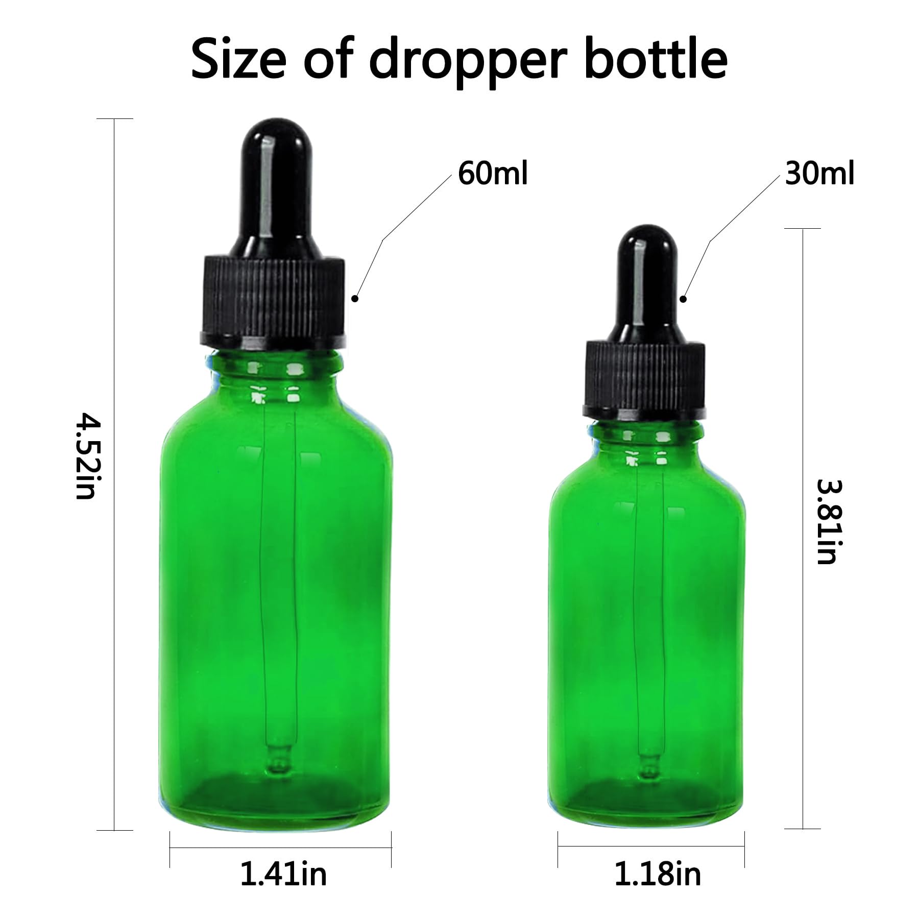 48 Pack 1oz (30ml) Green Glass Dropper Bottles with Glass Pipettes - Essential Oil Bottles, Perfume Containers, DIY Liquid Storage - Perfect for Aromatherapy, Travel & Craft Projects