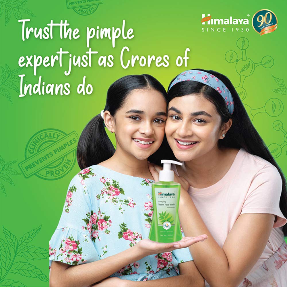 Himalaya Purifying Neem Face Wash for Acne & Oily Skin - 200ml (Pack of 2) - Deep Cleansing, Oil Control & Pore Minimizing - Perfect for Daily Skincare Routine & Travel