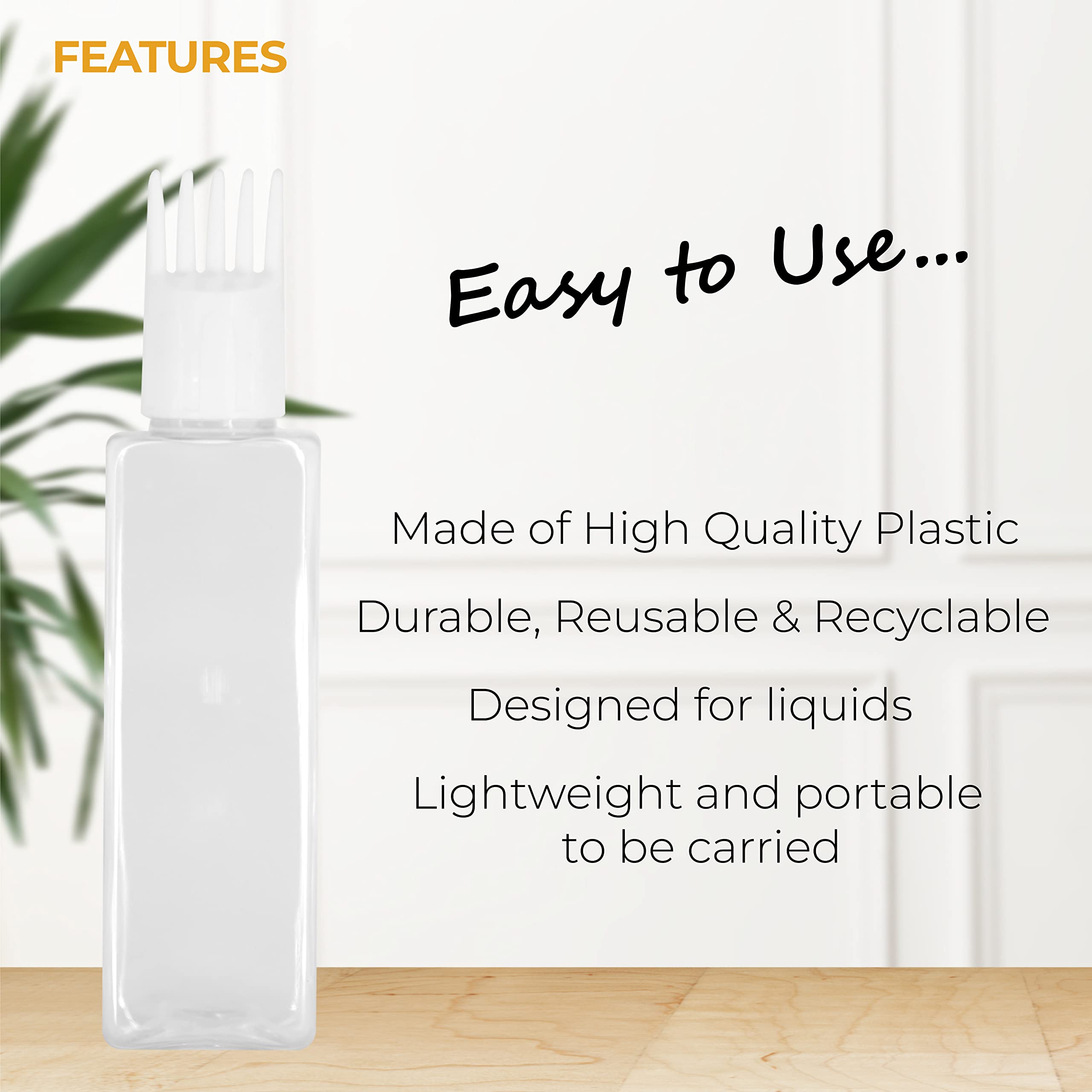 Refillable Empty Hair Root Comb Applicator Bottle 100ml - Pack of 3 | White Rectangular Container for Hair Oil, Shampoo & Medicine Application | Perfect for Salon, Home Hair Care & Travel Use