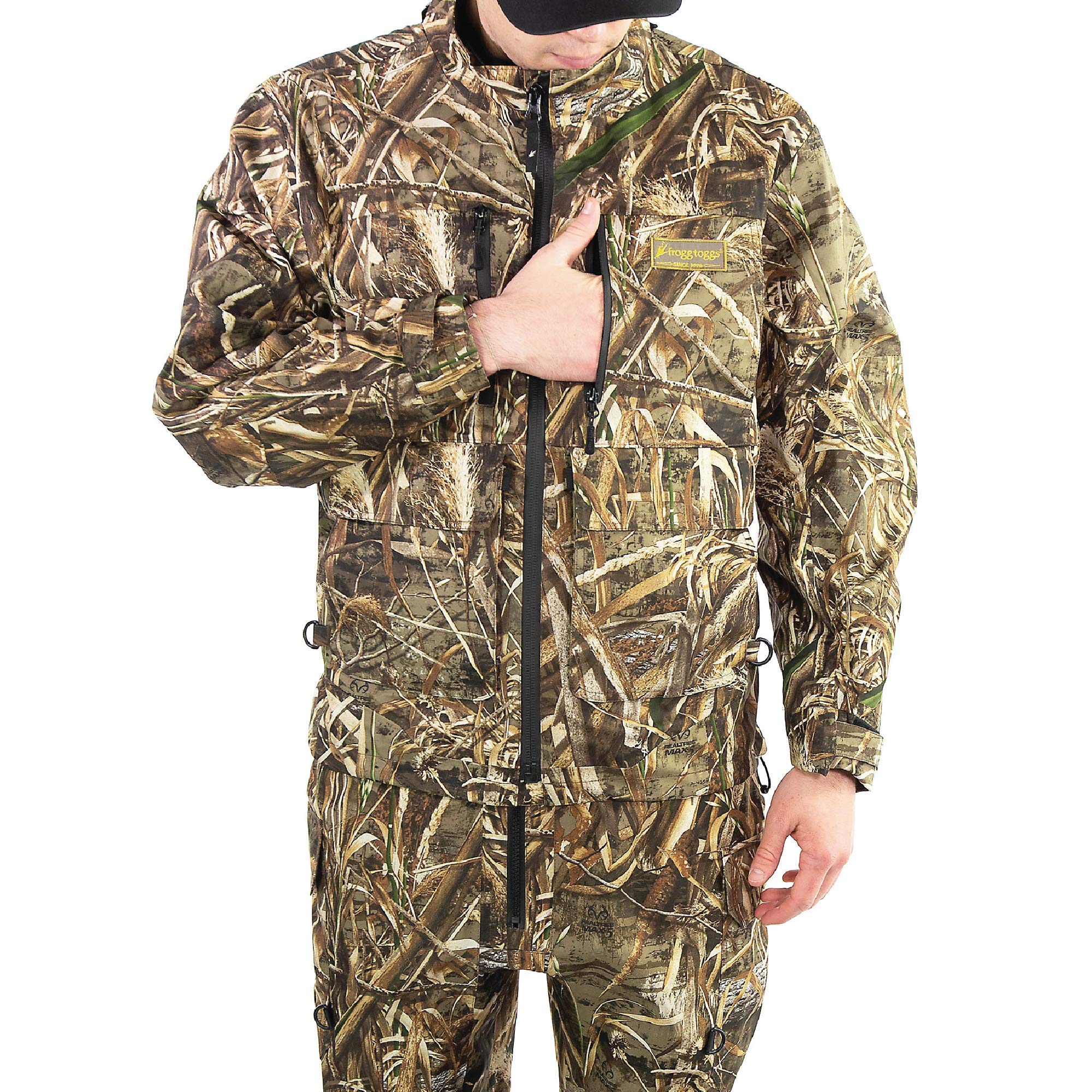 FROGG TOGGS Men's Camo Waterproof Rain Jacket - Lightweight Hunting & Fishing Raincoat for Outdoor Adventures - Compatible with Co-Pilot Puff Jacket & Vest Liners