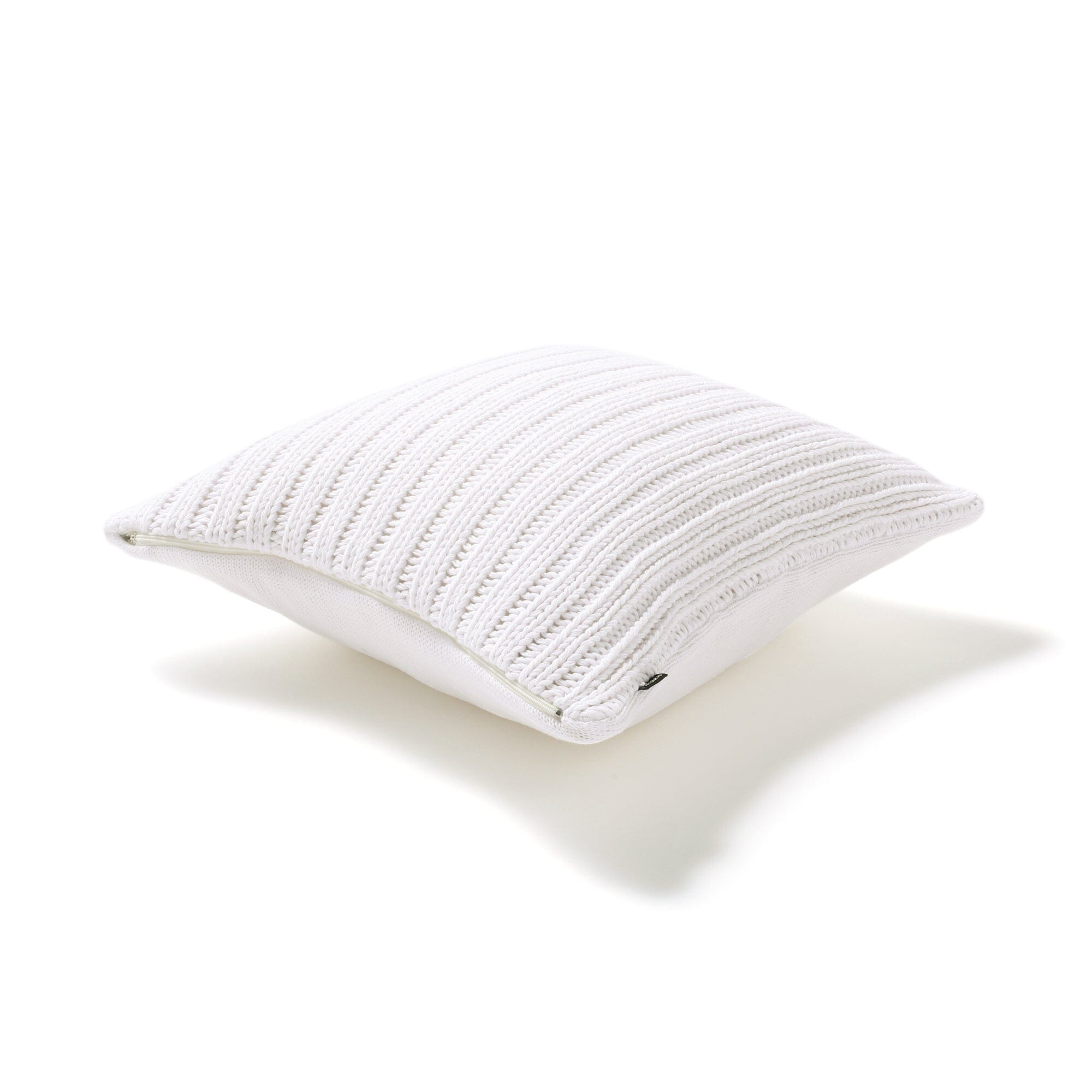 Soft Knit Stripe Cushion Cover 18x18 Inches - Premium Cotton Blend Decorative Pillow Case for Sofa, Bed, Chair - White Home Decor for Living Room, Bedroom & Office