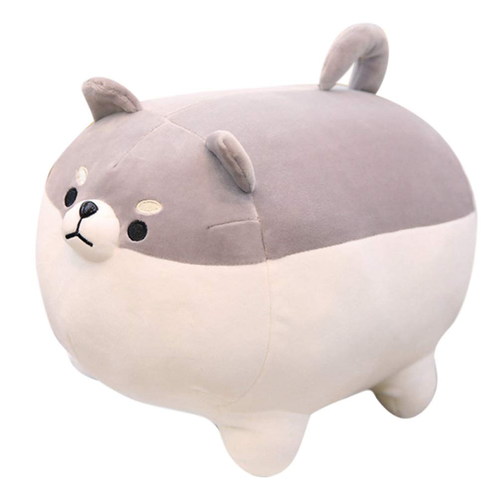 Shiba Inu Plush Pillow - Cute Corgi Stuffed Animal Toy, Soft Dog Doll Gift for Valentine's Day, Christmas, Birthday (Gray, 15.7 Inches) - Perfect for Home Decor, Kids Room, Cuddling & Gift Giving