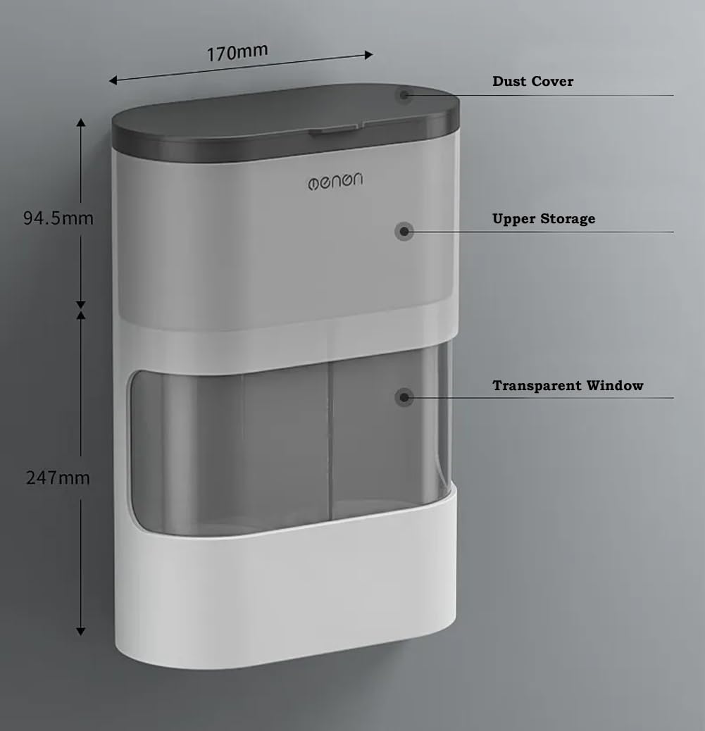 Evona Wall Mounted Anti-Dust Self-Adhesive Automatic Cup Dispenser - Paper Cup Holder for Office, Kitchen, or Restaurant - Convenient Disposable Cup Storage Solution