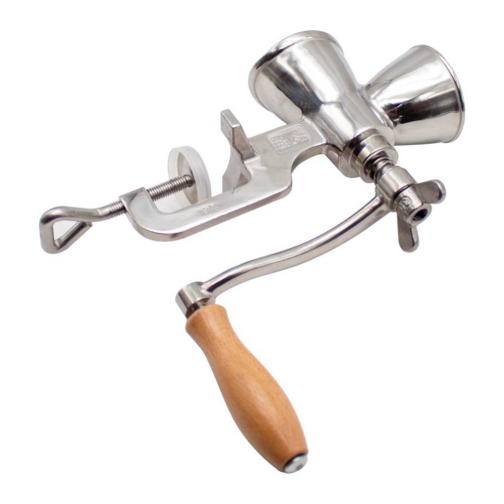 Premium 304 Stainless Steel Manual Grain Grinder - Hand Crank Mill for Corn, Wheat, Nuts & Spices | Perfect for Home Baking, Camping & Emergency Food Prep