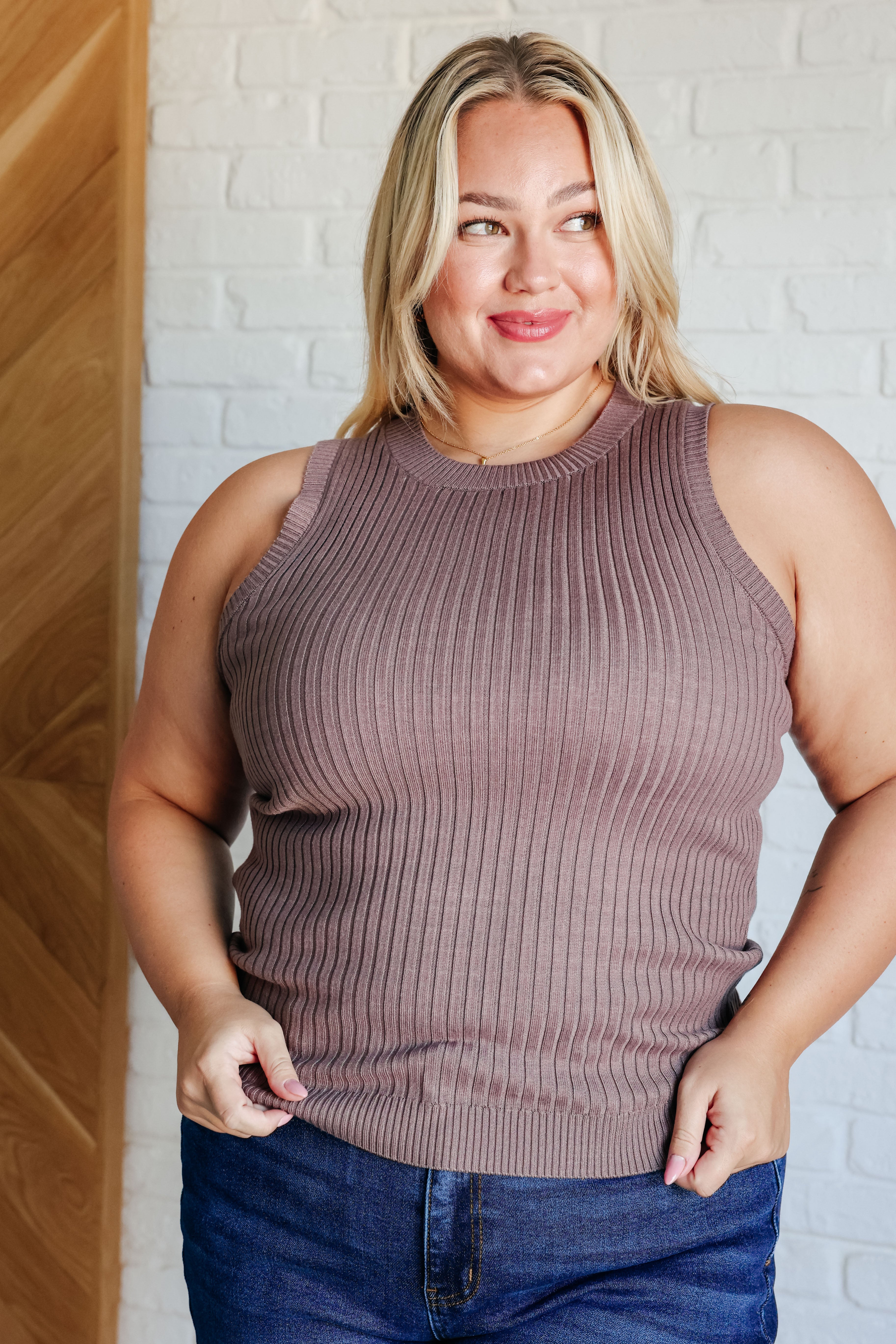 Let Me Hear It Ribbed Sweater Tank Top - Women's Casual Knit Sleeveless Pullover for Layering & Everyday Wear
