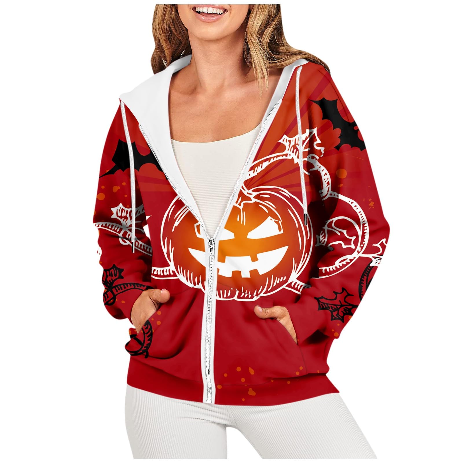 Women's Zip Up Hoodie - Sporty Athletic Jacket with Relaxed Fit, Long Sleeves & Pockets | Perfect for Gym, Running & Casual Wear