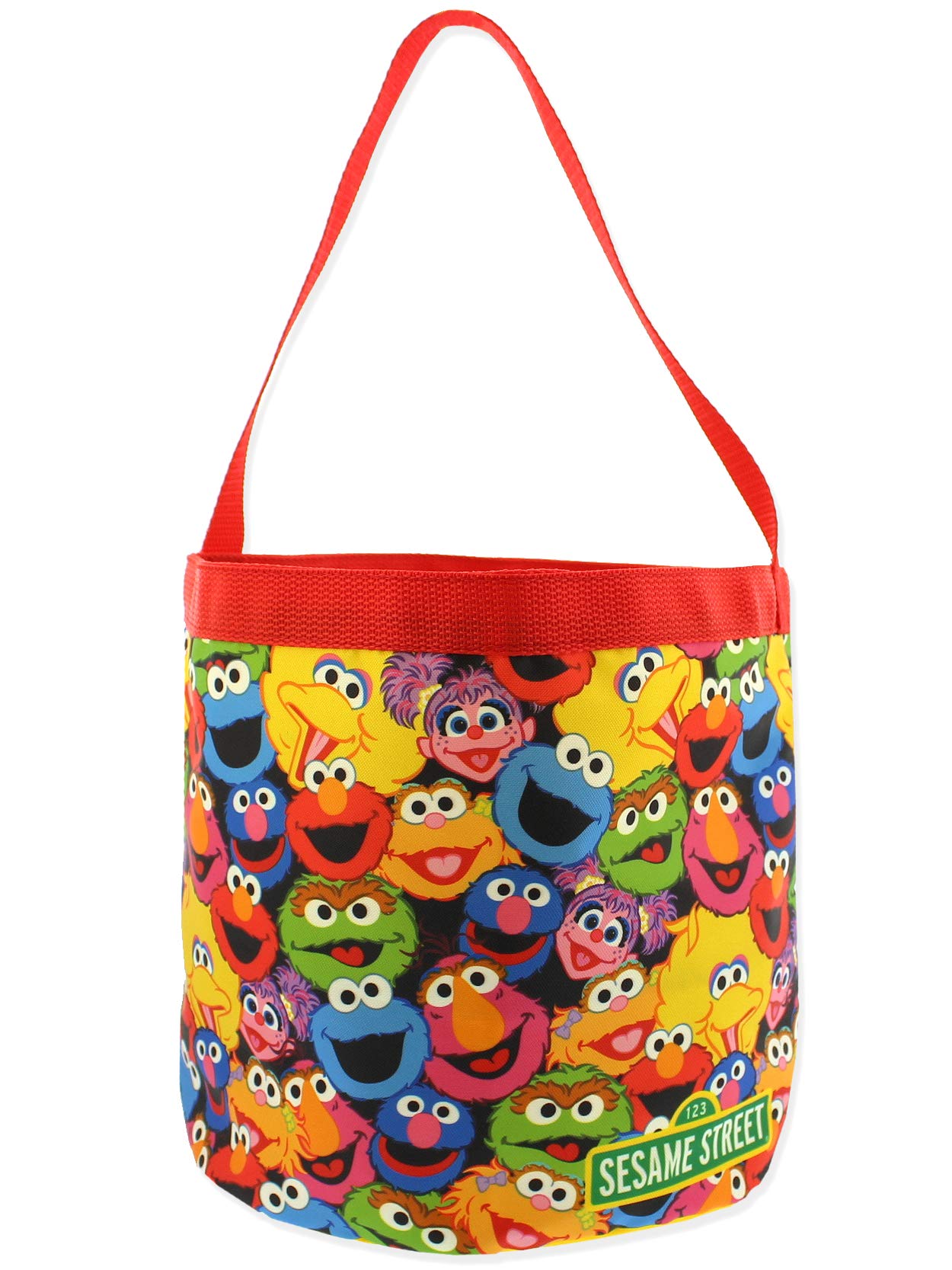 Sesame Street Elmo Collapsible Toy Storage Tote Bag for Kids - Red & Multi Color Gift Basket Bucket for Boys & Girls - Perfect for Organizing Toys, Books & Crafts at Home or Travel