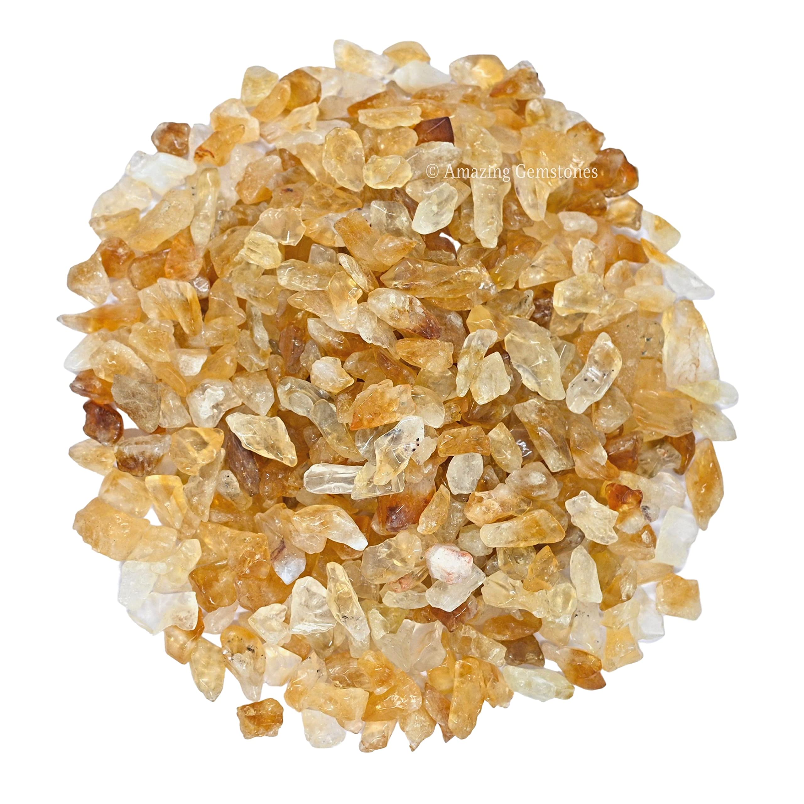 Natural AAA Grade Citrine Crystal Chips - 1000+ Carat Bulk Aquarium Gravel for Fish Tanks | Small Tumbled Stone Chips & Tiny Crystals for Home Decor, Jewelry Making & Spiritual Healing | Premium Gemstone Decorative Rocks for Vases, Terrariums & Crafts