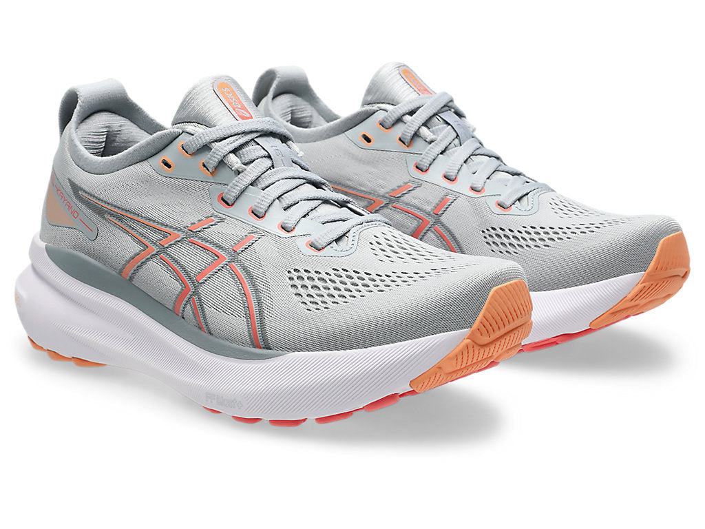 ASICS Women's GEL-Kayano 31 Wide Running Shoes - Piedmont Grey/Papaya | Stability & Cushion for Road Running, Jogging, Gym Workouts