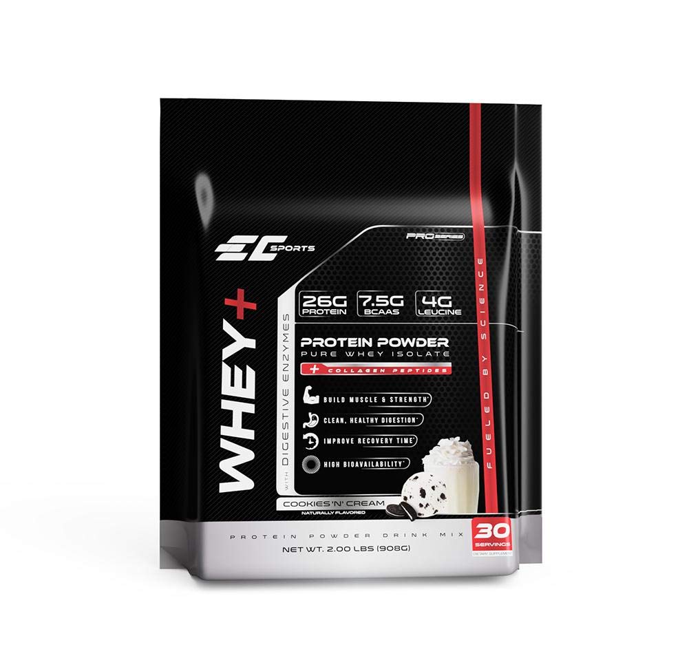 **Premium Whey Protein Powder - 2.03 lbs Strawberry Milkshake | 26G Protein, 7G BCAAs, 4G Leucine | Fast Absorption with Collagen Peptides & Enzyme Blend | Ideal for Post-Workout Recovery & Muscle Growth**