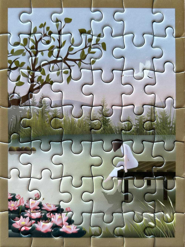 Girl On the Bridge 42 Piece Jigsaw Puzzle for Kids & Adults - Fun Family Activity, Educational Toy & Home Decor