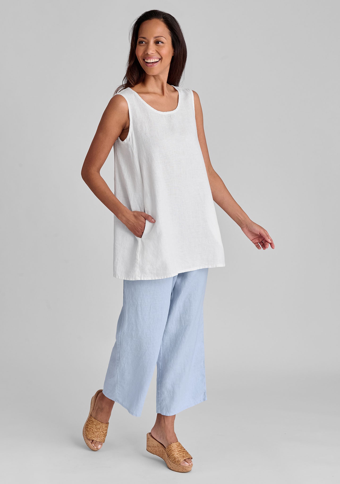 **Breathable Linen Pants for Women with Elastic Waistband - Comfortable Summer Casual Pants for Travel, Yoga, and Lounge Wear**