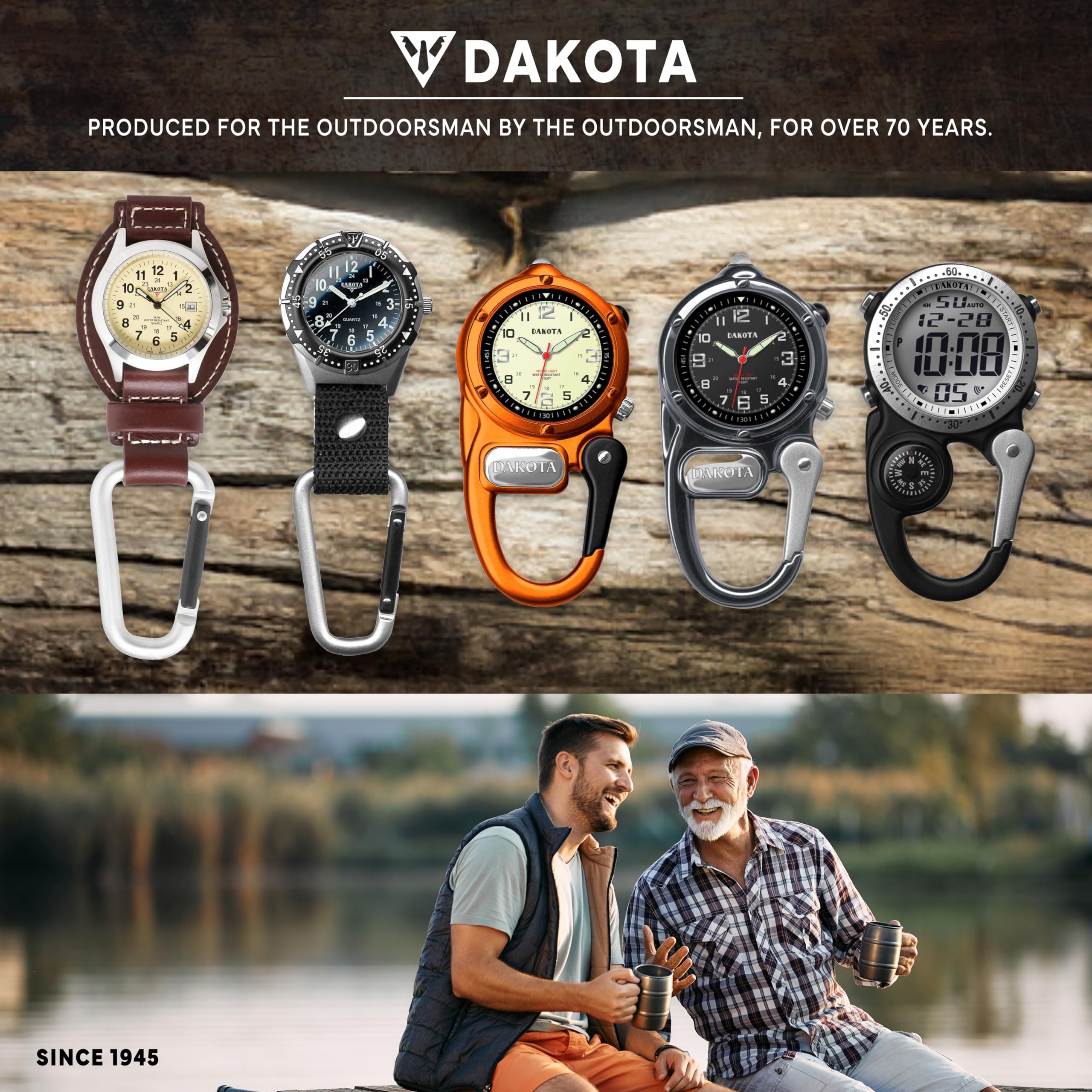 Tactical Digital Clip Watch for Outdoor & Fishing - Dual Time Alarm Timer