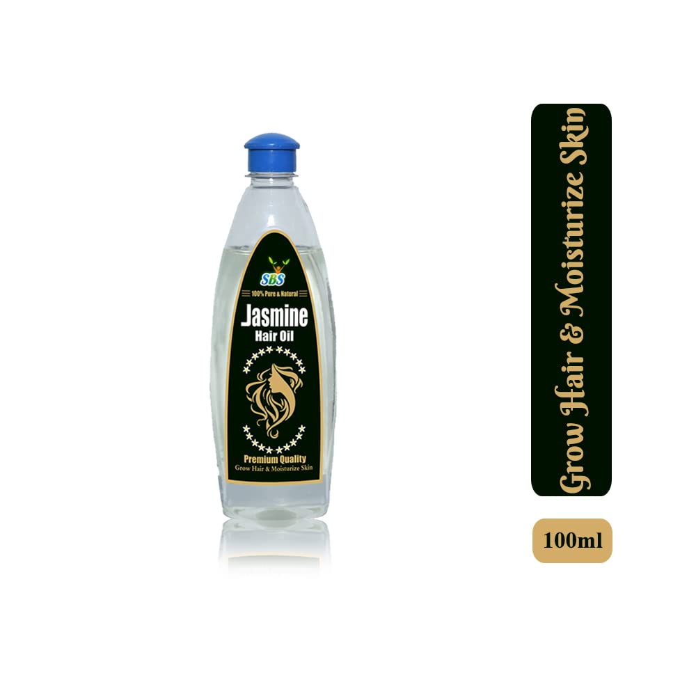 SBS Jasmine Hair Oil (3 Pack) - 100% Pure & Natural Hair Treatment for All Hair Types - 100ml - Promotes Hair Growth, Reduces Frizz & Adds Shine - Perfect for Daily Hair Care & Scalp Massage