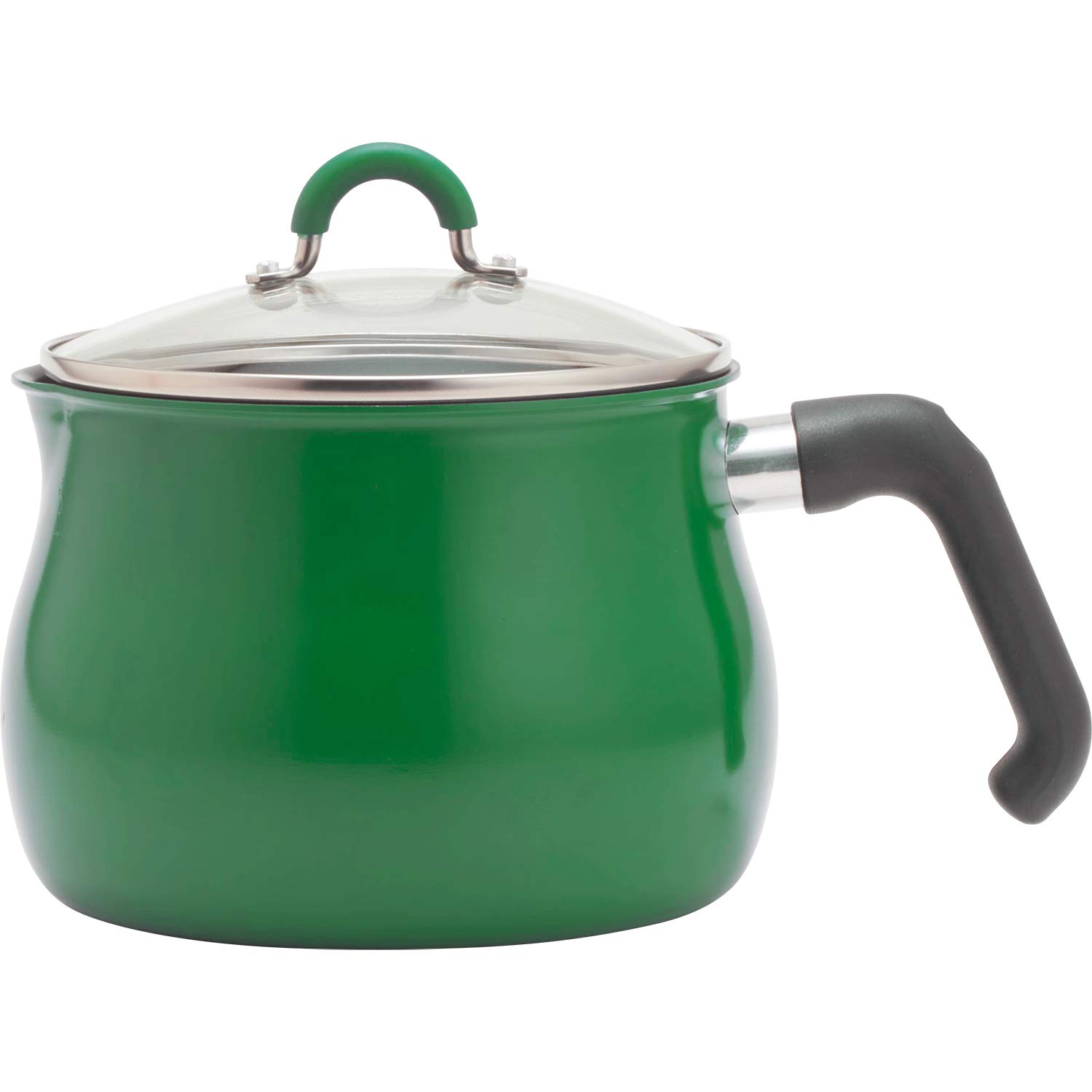 Wahei Freiz RB-1857 6.3-inch Multi-Purpose Induction Cookware Pot - Large 16cm Green Non-Stick Rice Cooker, Milk Pan & Frying Pot with Fluorine Resin Coating - Perfect for 3-4 People, Singles & New Home Essentials - Ideal for Cooking Rice, Simmering Milk & Frying Foods