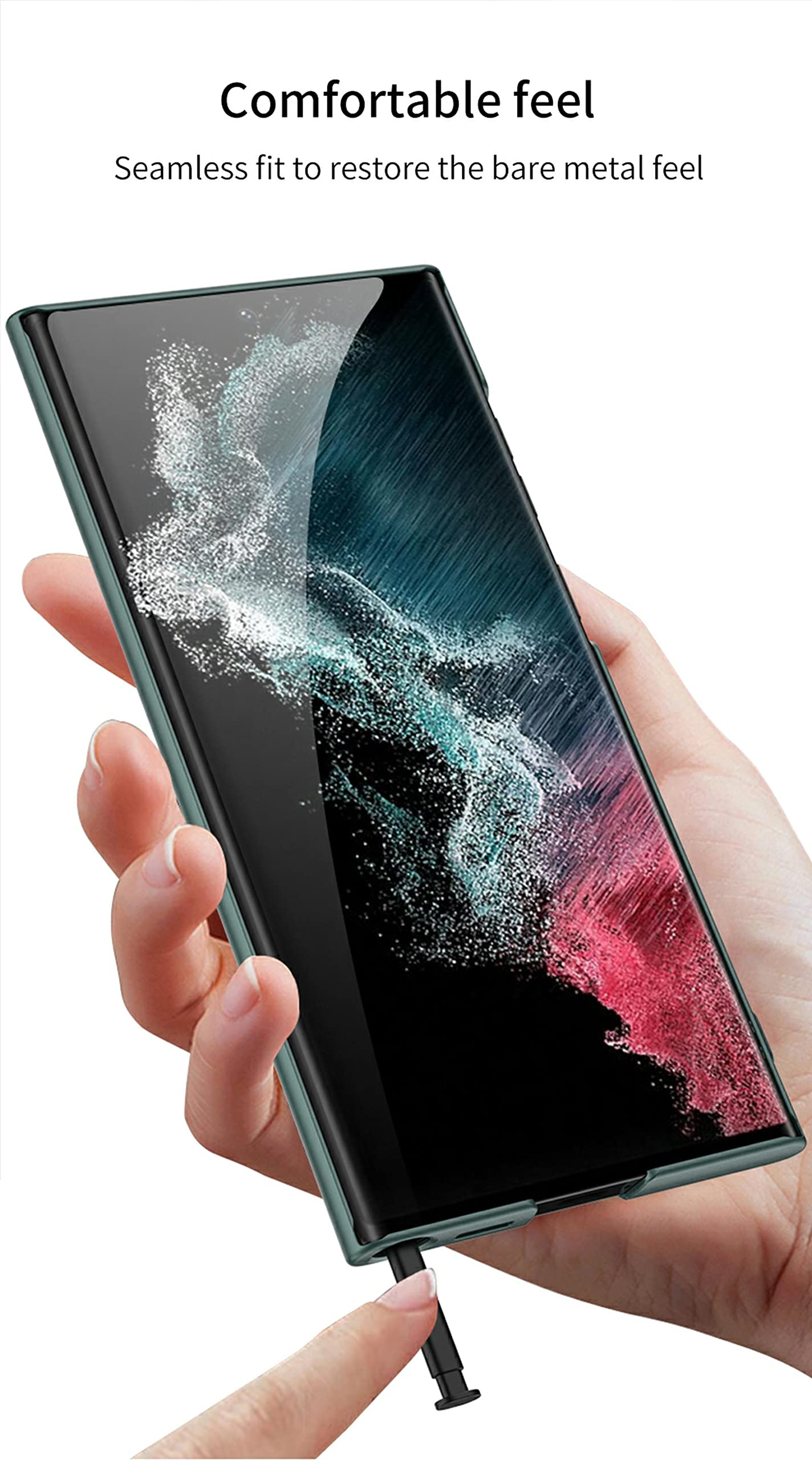 Samsung Galaxy S22 Ultra Case - Ultra Slim Magnetic Stand Cover with Wireless Charging Support | Cool Protective Shell for Galaxy S22 Ultra 5G (Green) | Perfect for Work, Travel & Everyday Use