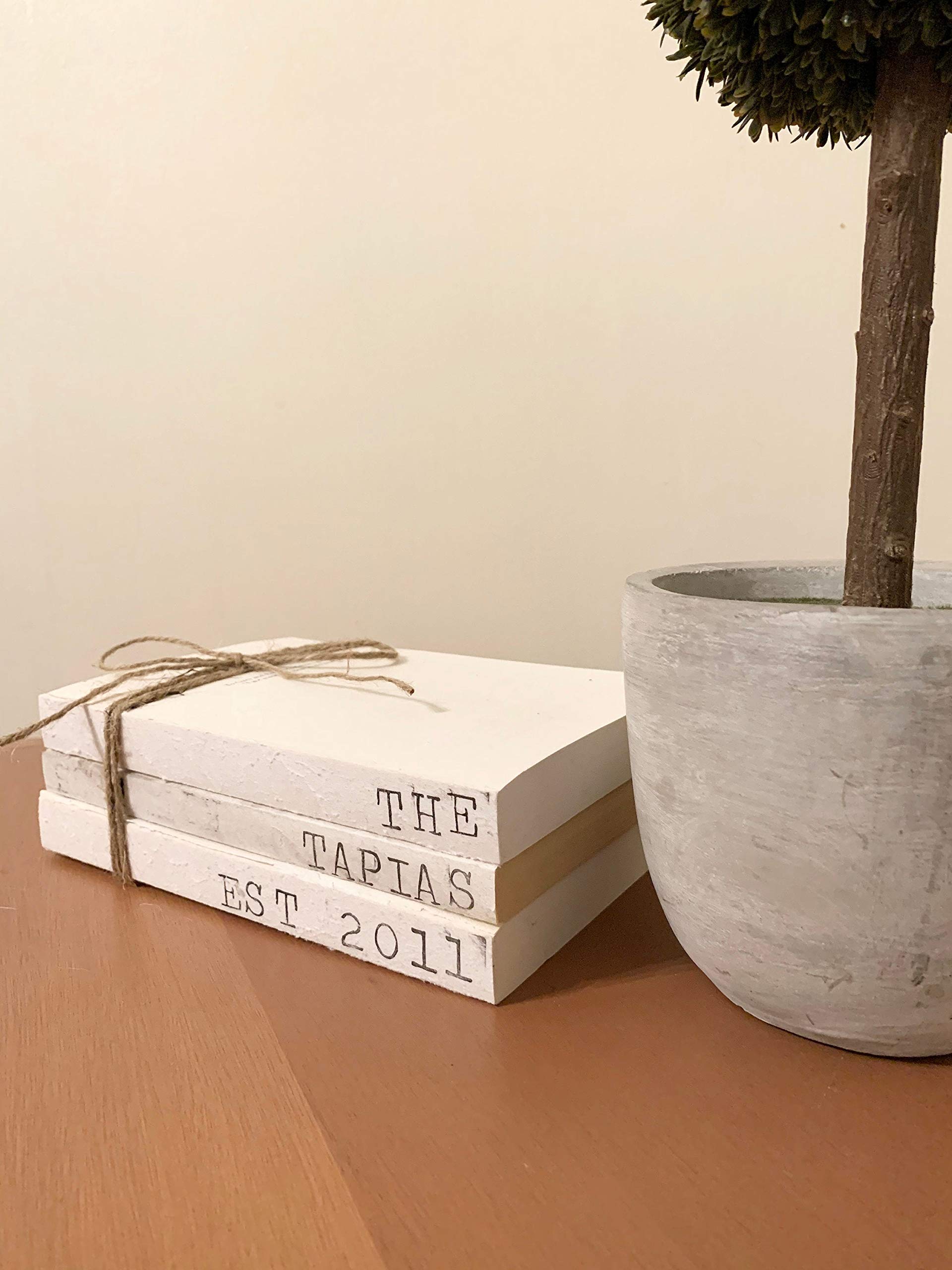 Custom Stacked Books - Personalized Farmhouse Decor, Rustic Book Bundle for Home & Office | Perfect for Bookshelves, Coffee Tables & Gift Giving