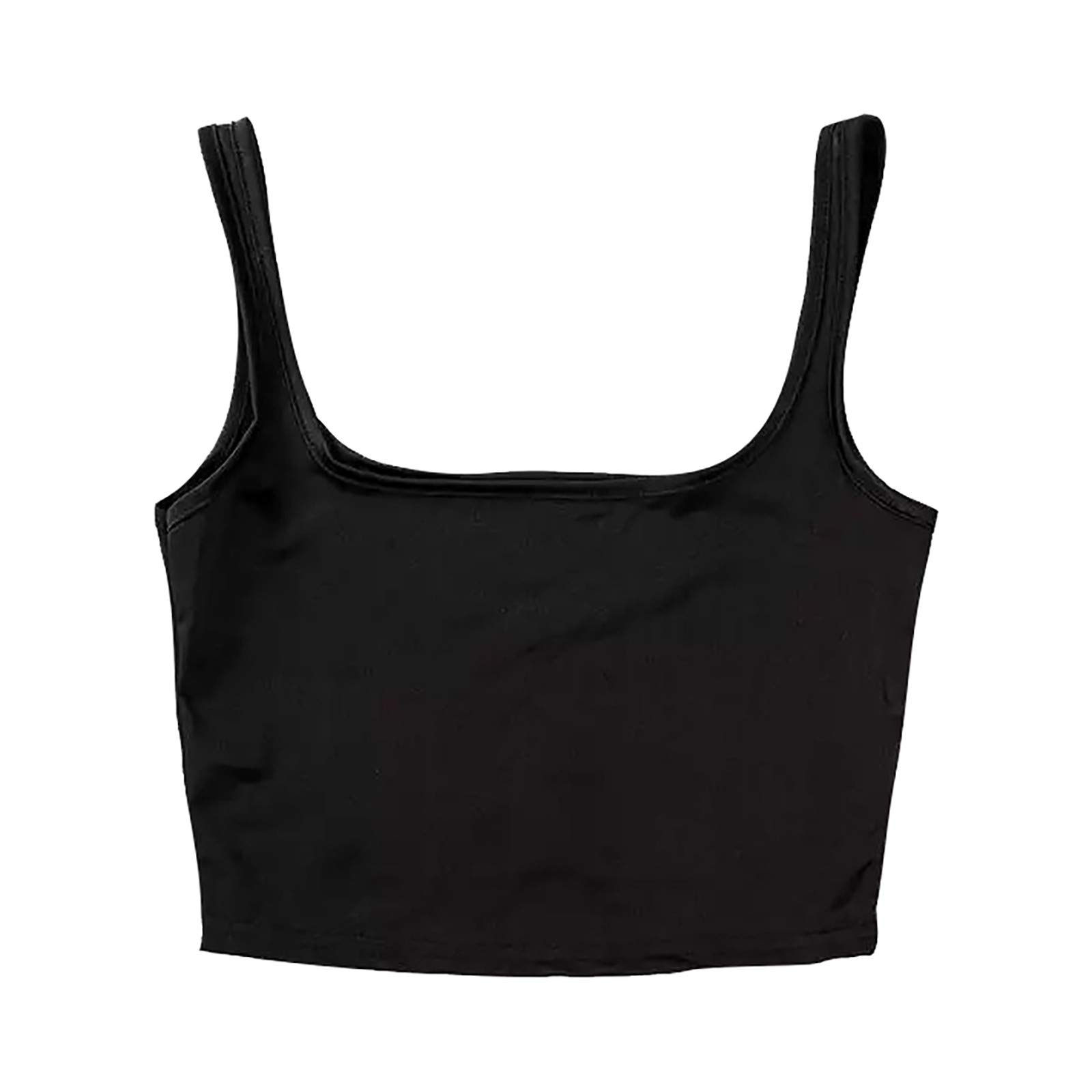 Women's Sleeveless Bandage Tank Top - Stretchy Casual Vest with Built-in Pads for Comfort & Support | Perfect for Yoga, Gym, Workout & Everyday Wear (Black, Small)