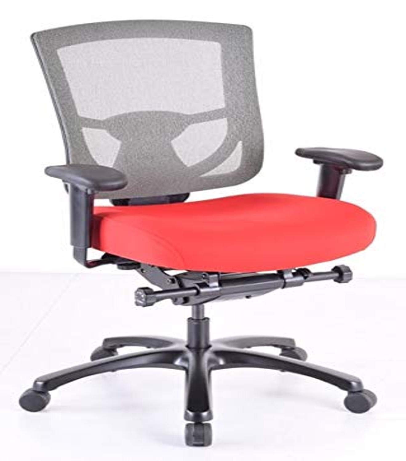 Eurotech TP600 Ergonomic Office Chair - Adjustable Height, Lumbar Support - Rosso Red - Perfect for Home Office, Gaming & Workspace Comfort