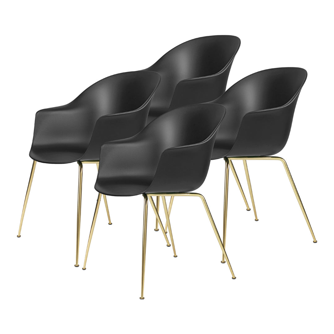 Modern Bat Dining Chair with Conic Base - Unupholstered Wooden Seat for Kitchen, Dining Room & Restaurant - Stylish & Comfortable Seating Solution