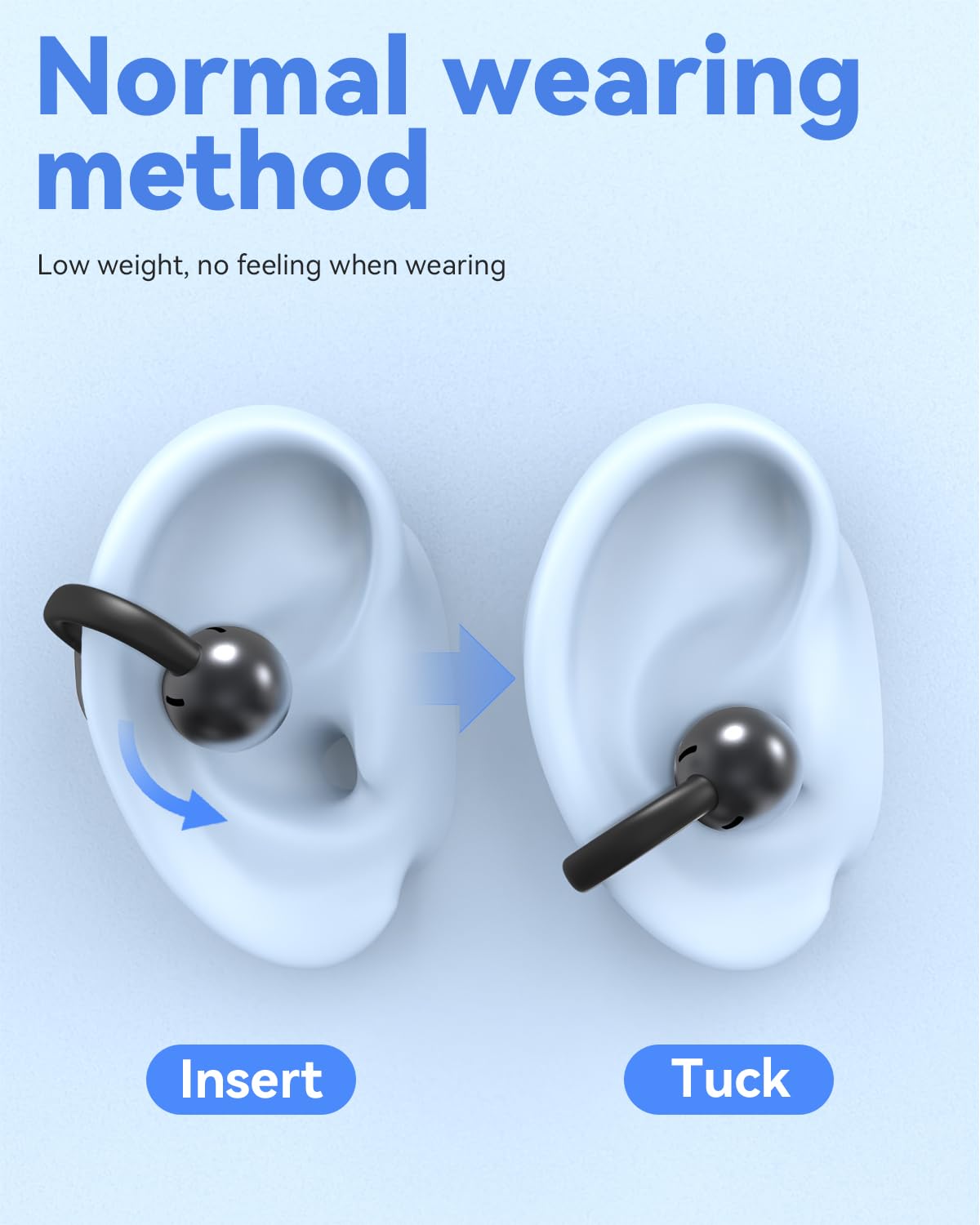 ANSTEN Open Ear Clip Wireless Earbuds Bluetooth 5.4 - 30H Playtime, Lightweight Comfort, IPX5 Waterproof - Bone Conduction Headphones for Running, Cycling, Gym Workouts & Outdoor Sports