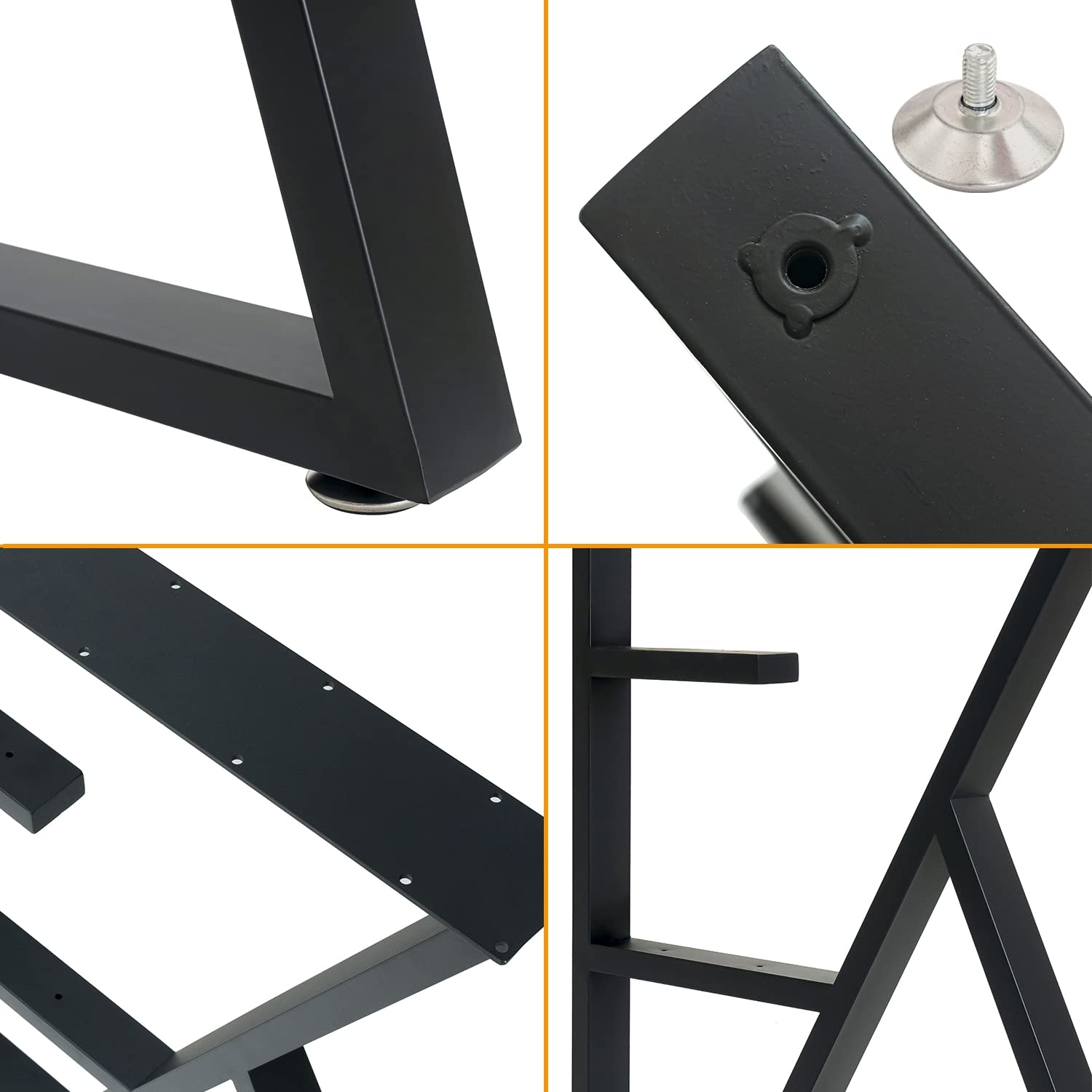 Upgraded 3-Tier Metal Table Legs - Heavy Duty Steel Desk Legs 28