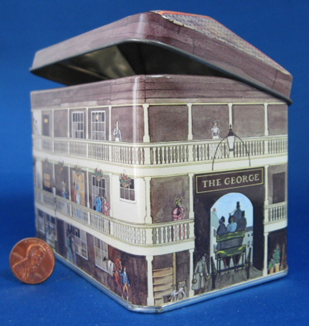 Vintage George Coaching Inn Tea Tin - Regency Era Collectible (1980s) | National Trust Memorabilia | Perfect for Tea Storage, Home Decor & Gift Giving